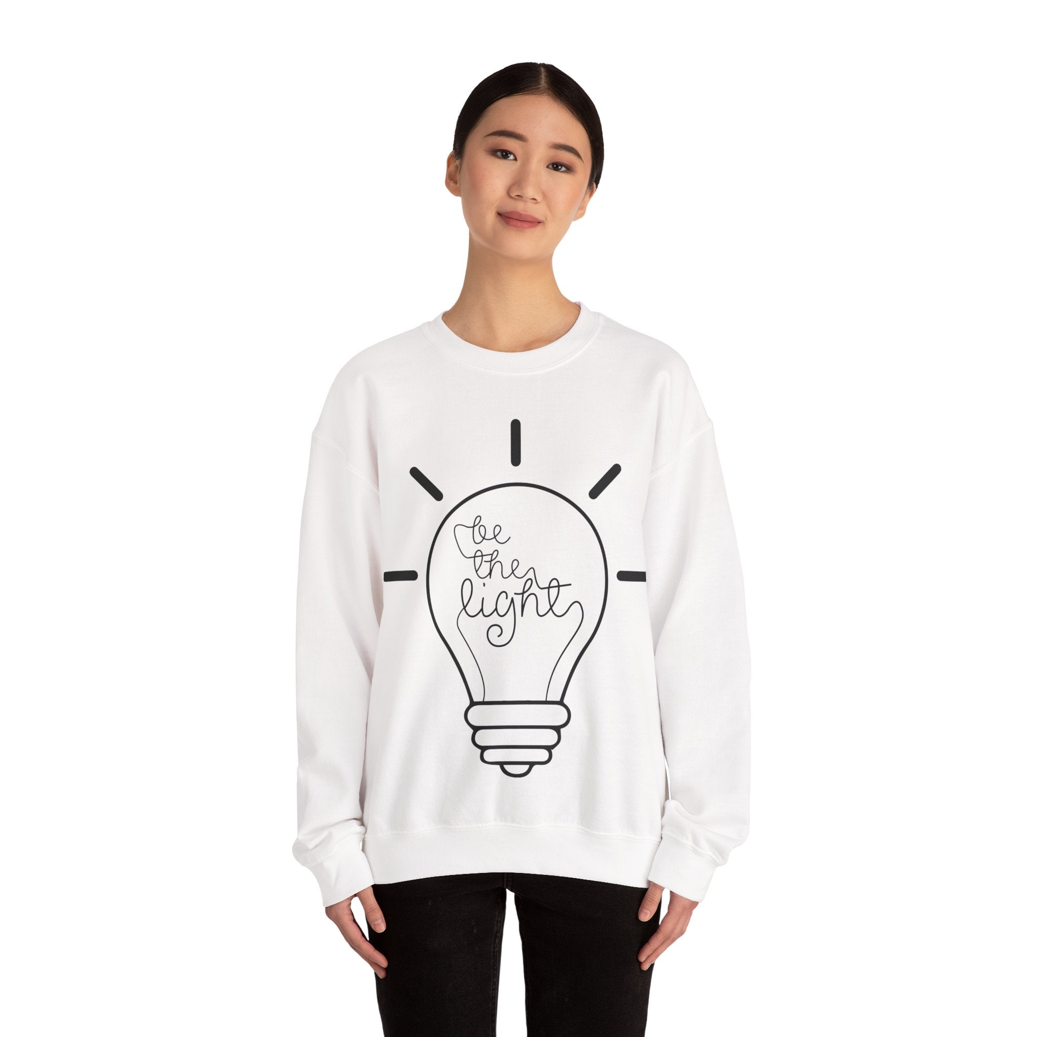 Be The Light Unisex Heavy Blend Crewneck Sweatshirt for Ultimate Comfort