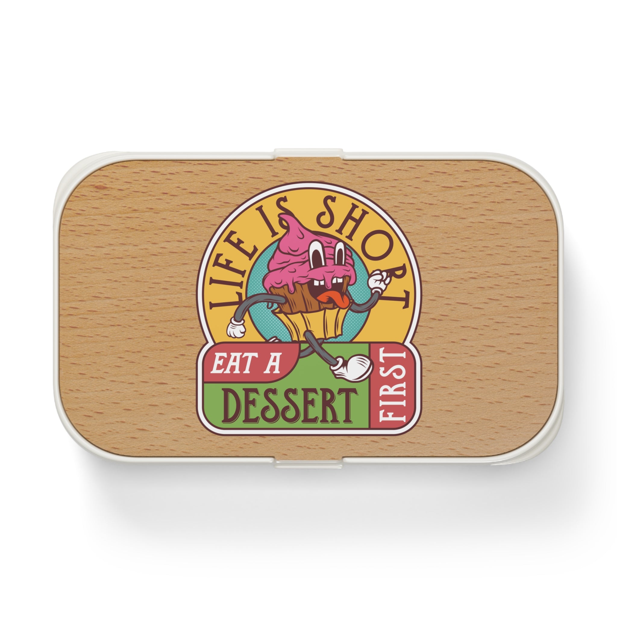 Stylish Bento Lunch Box With Wooden Lid And Smart Compartments For Fresh Food On The Go