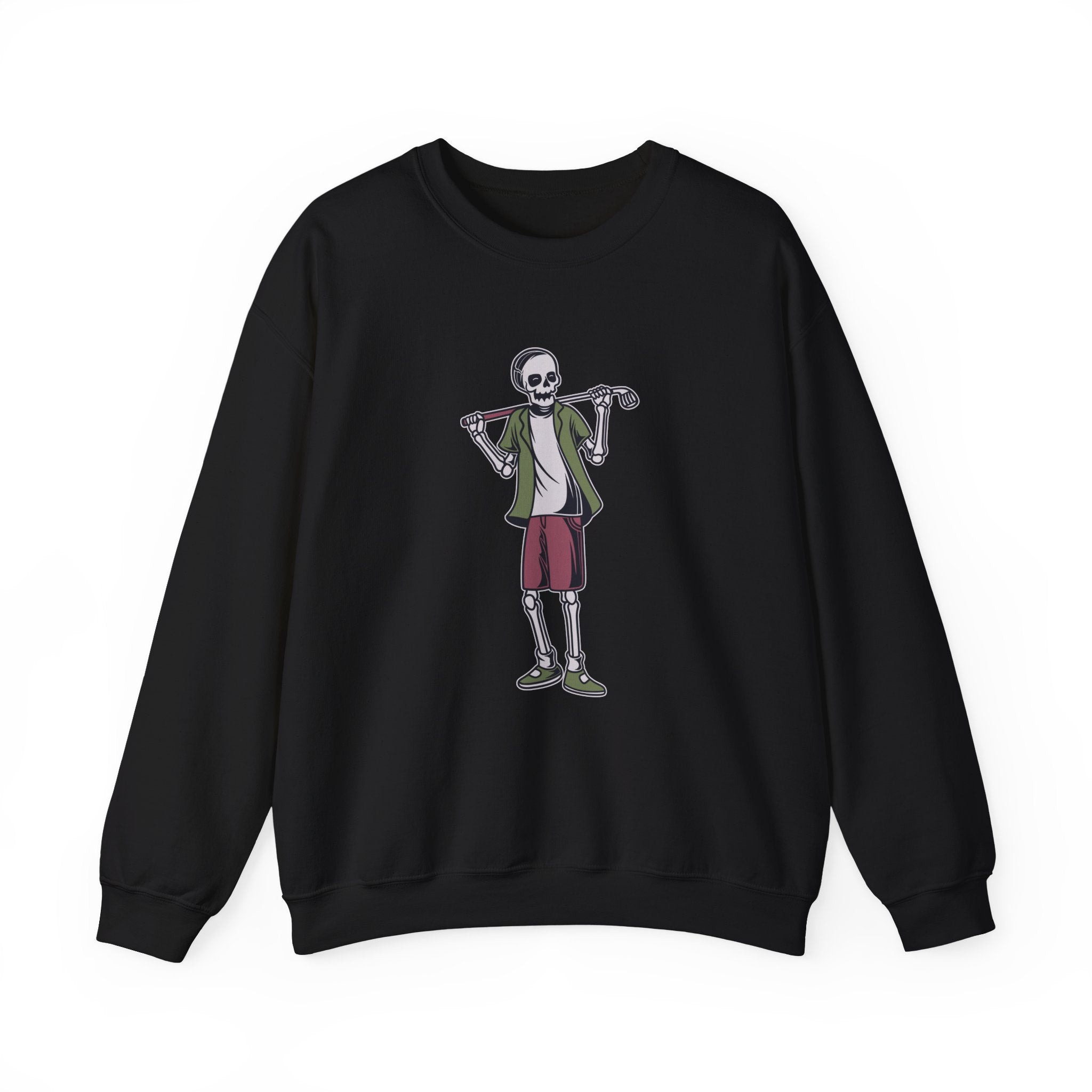 Standing Skeleton Golfer Unisex Heavy Blend Crewneck Sweatshirt