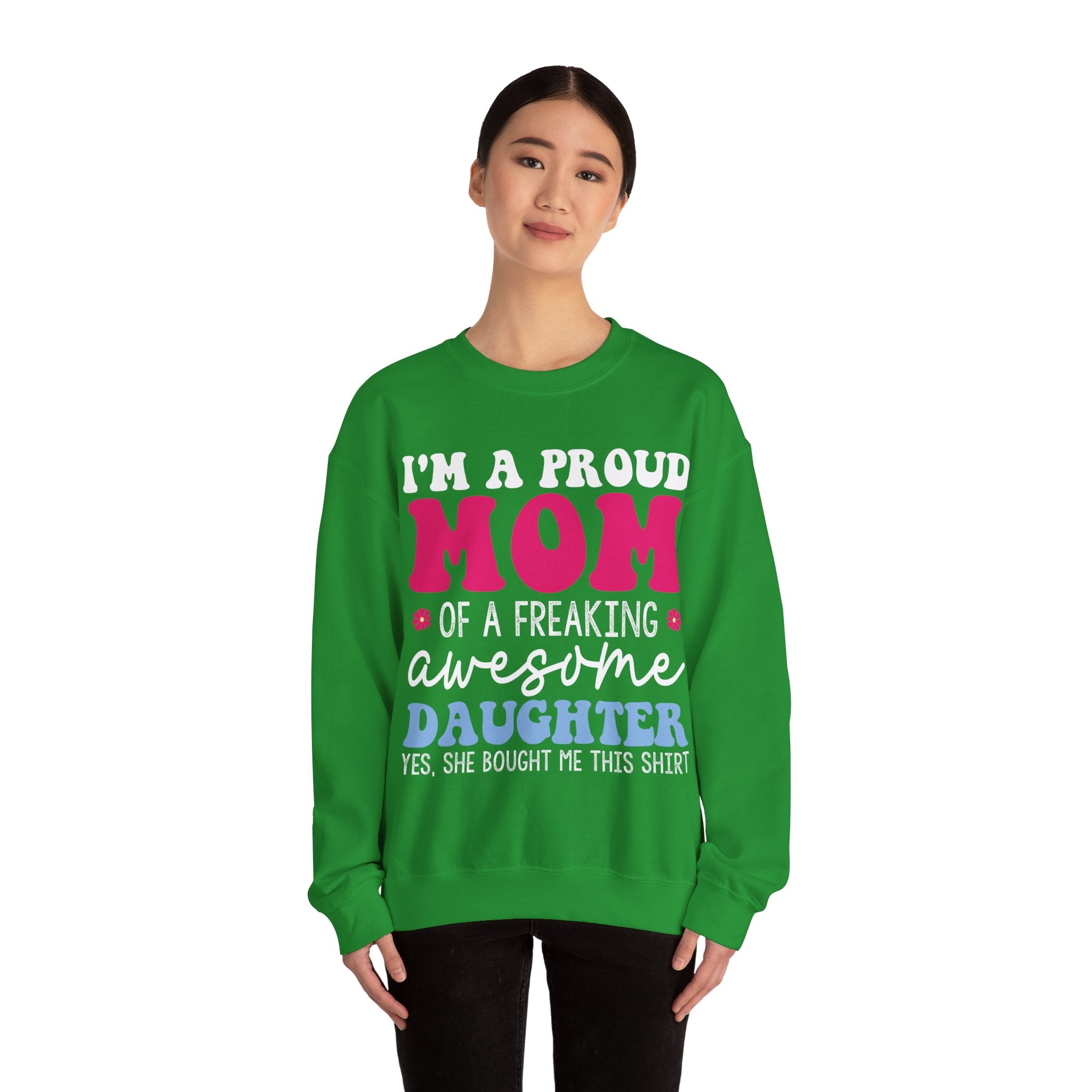 Proud Mom of an Awesome Daughter Unisex Heavy Blend Crewneck Sweatshirt