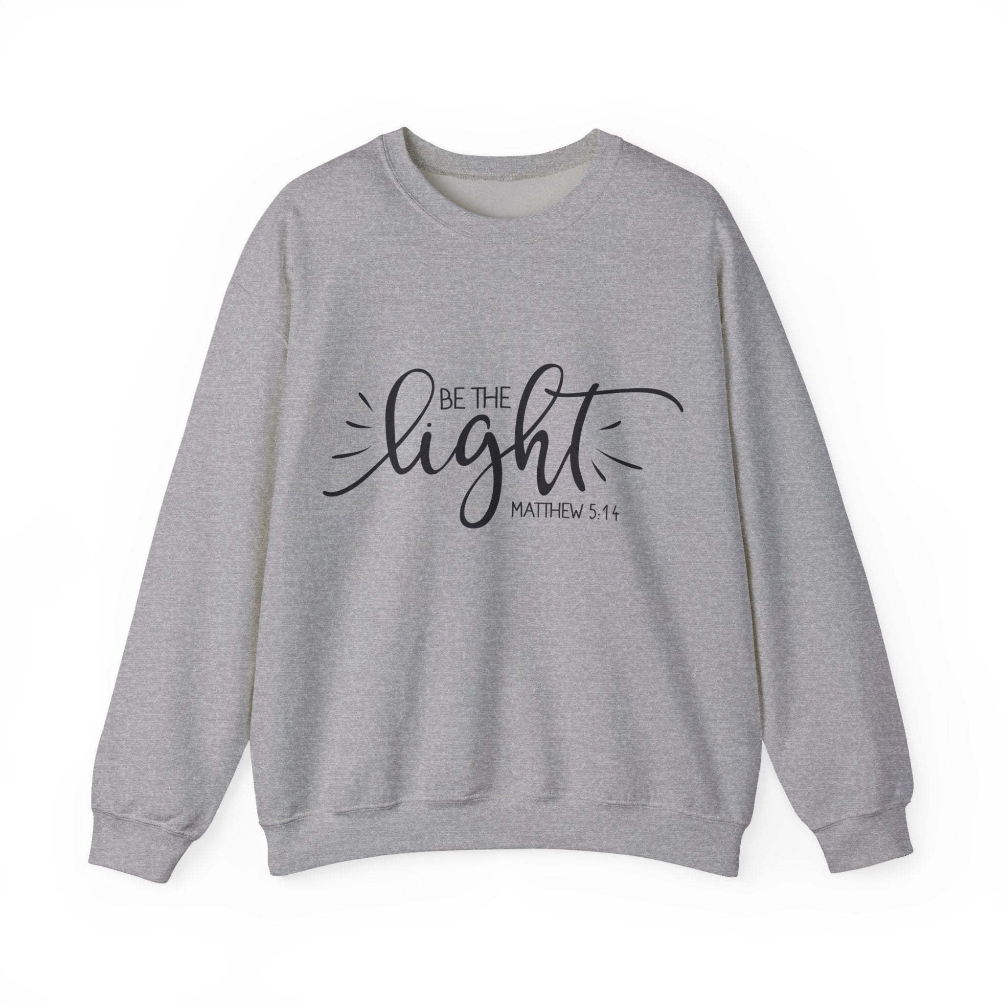 Be The Light Matthew 5 14 Unisex Heavy Blend Crewneck Sweatshirt for Comfort and Style