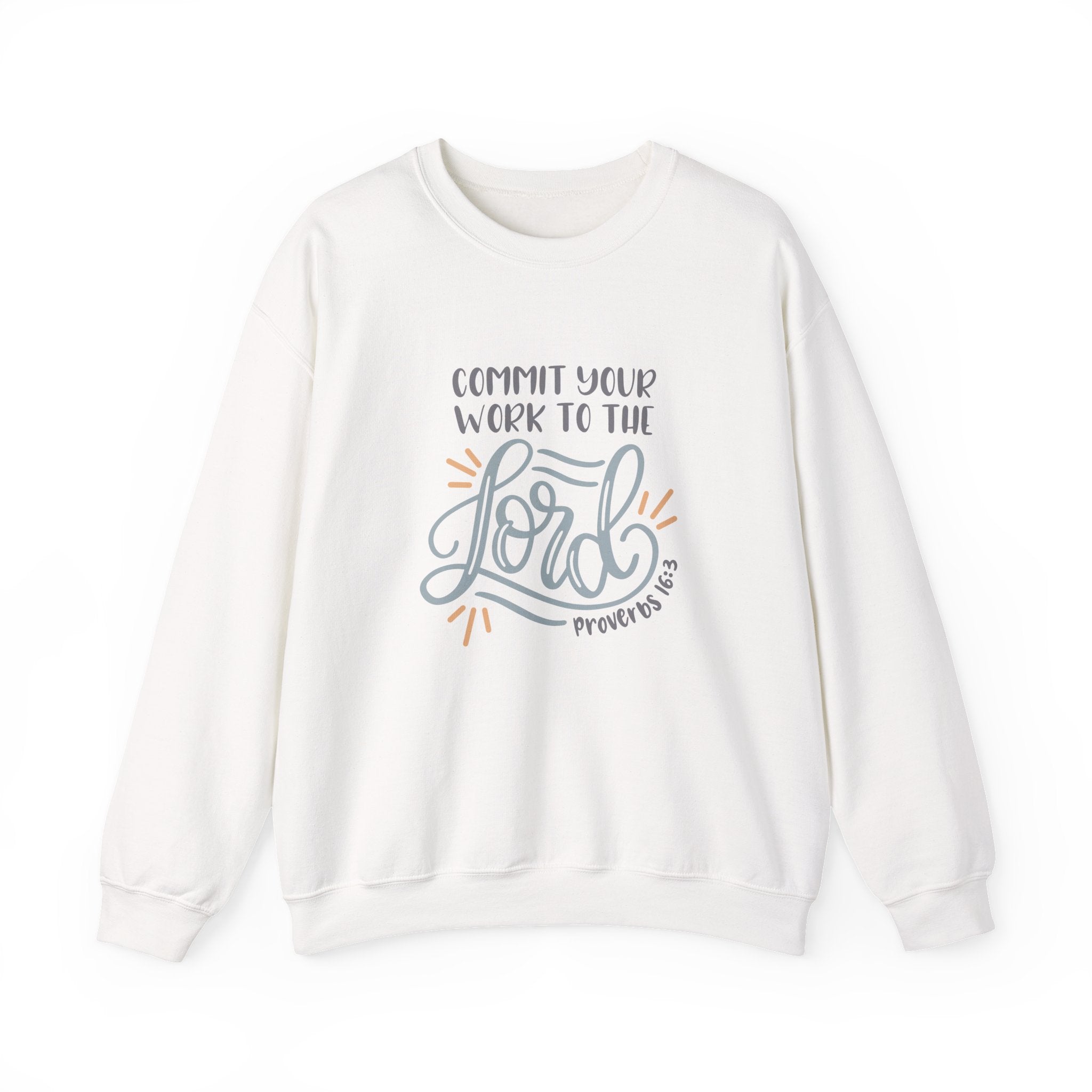 Commit Your Work To The Lord Proverbs 16 3 Unisex Heavy Blend Crewneck Sweatshirt
