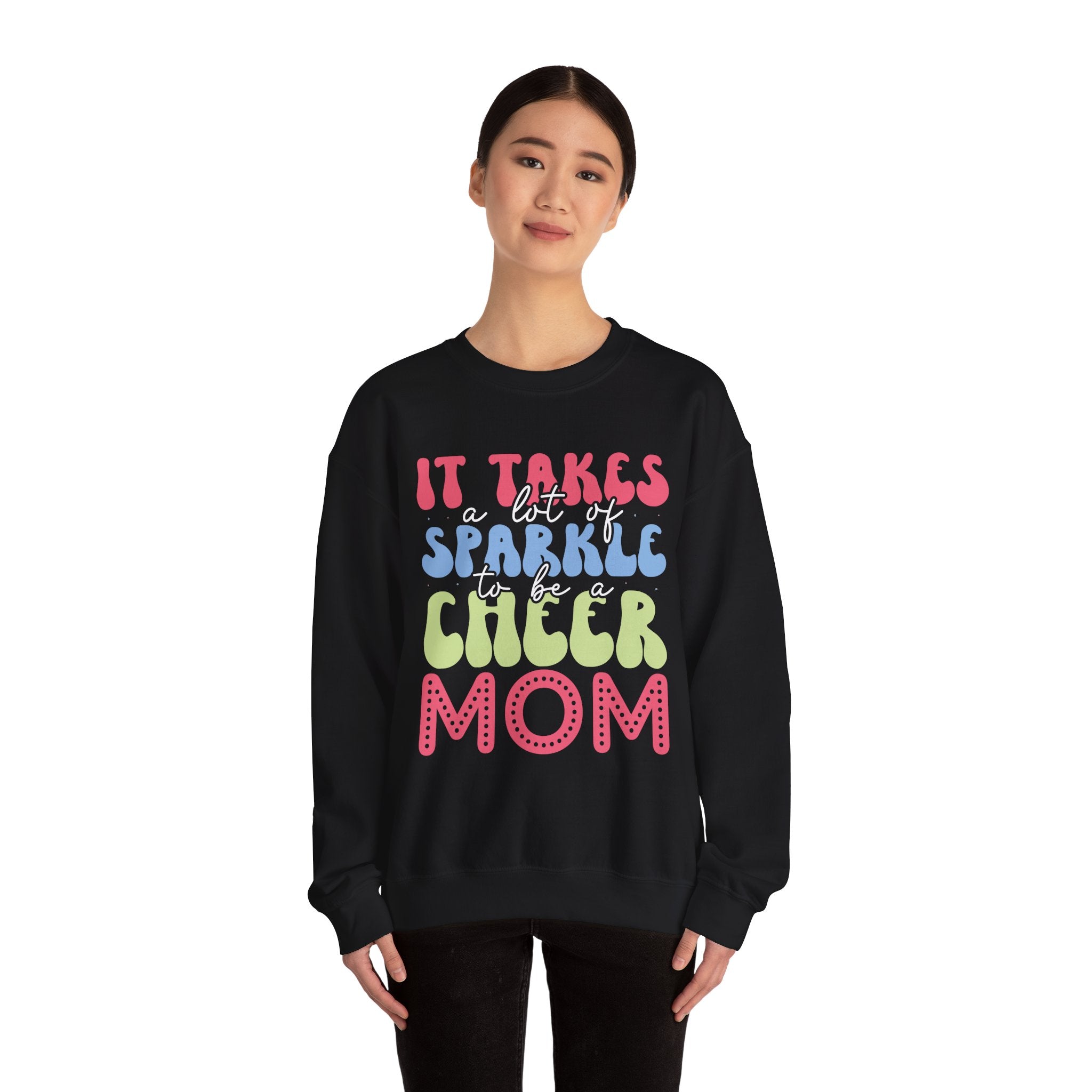 It Takes A Lot Of Sparkle To Be A Cheer Mom Unisex Heavy Blend Crewneck Sweatshirt
