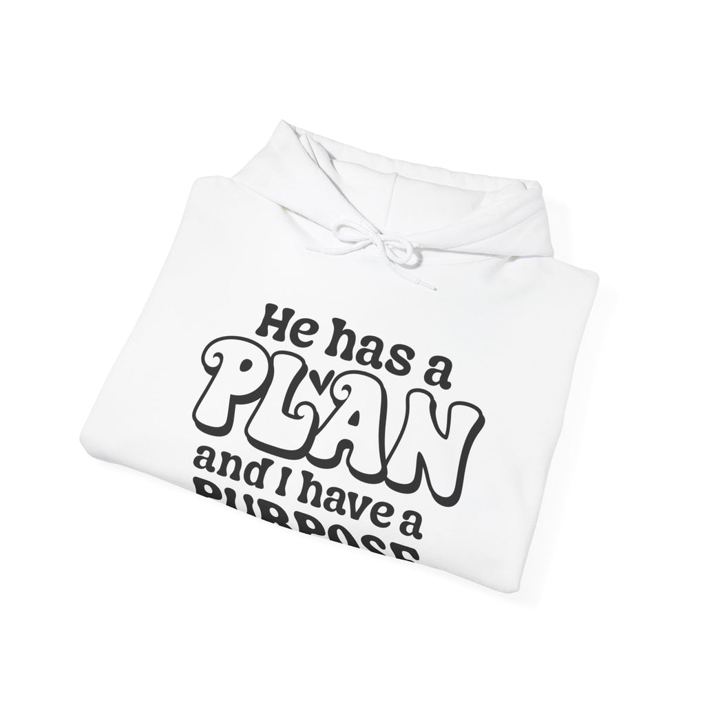 He Has A Plan Unisex Heavy Blend Hooded Sweatshirt for Ultimate Comfort