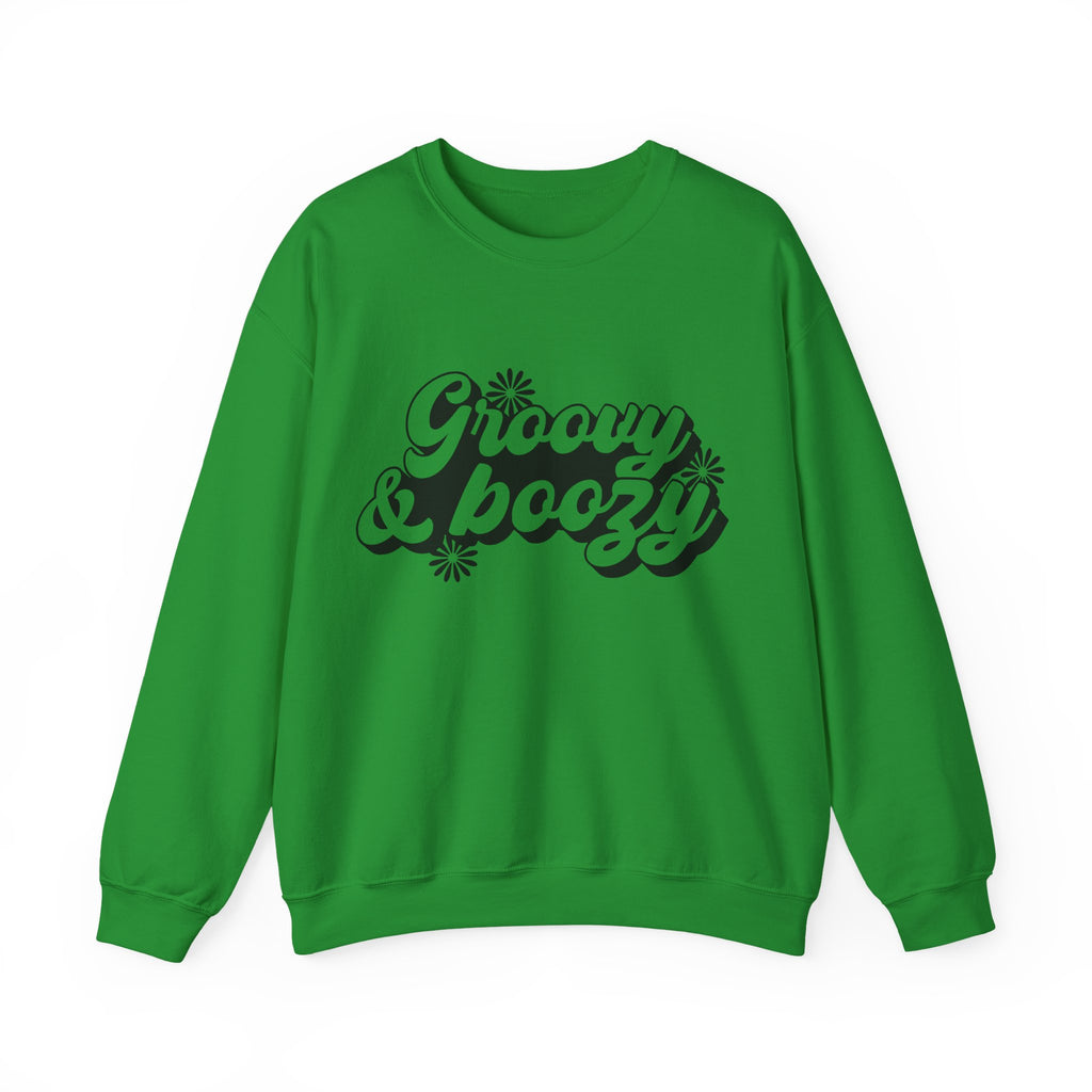 Groovy And Boozy Flowers Unisex Heavy Blend Crewneck Sweatshirt