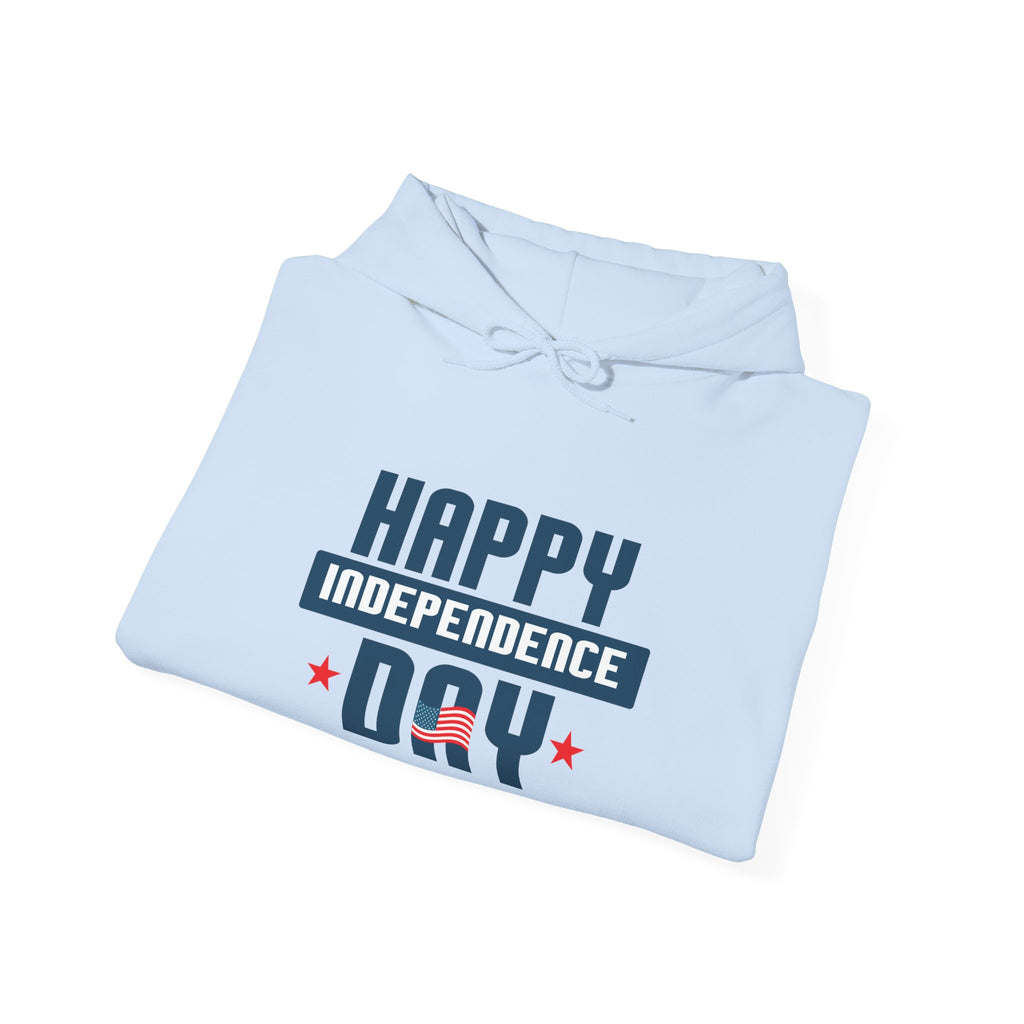 Happy Independence Day Blue Unisex Heavy Blend Hooded Sweatshirt