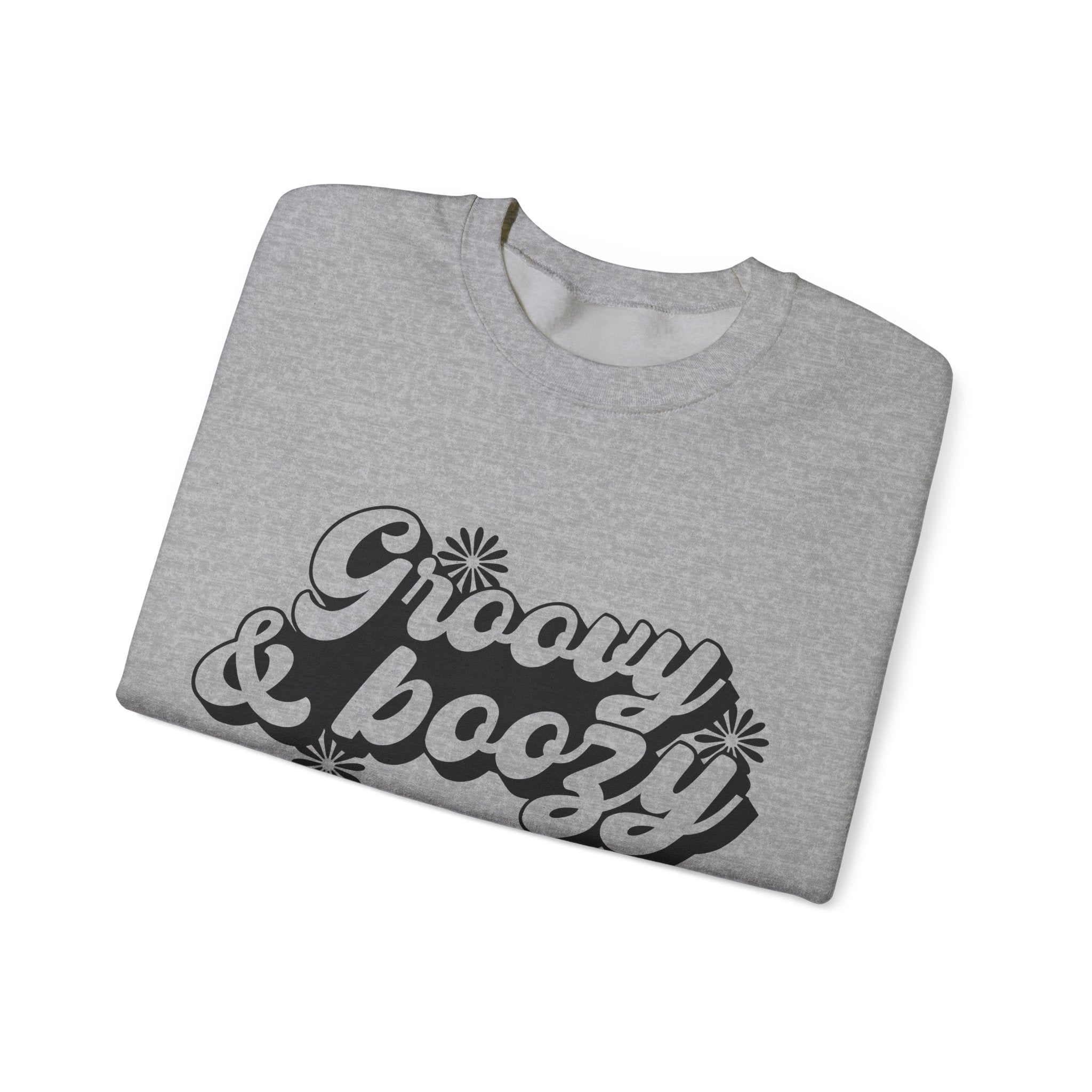 Groovy And Boozy Flowers Unisex Heavy Blend Crewneck Sweatshirt