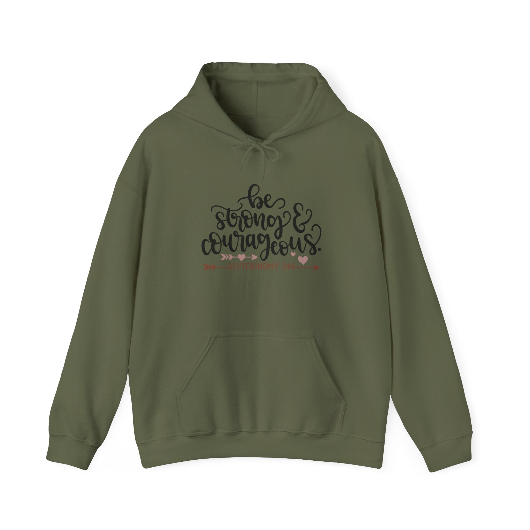 Be Strong And Courageous Deuteronomy 3 16 Unisex Heavy Blend Hooded Sweatshirt
