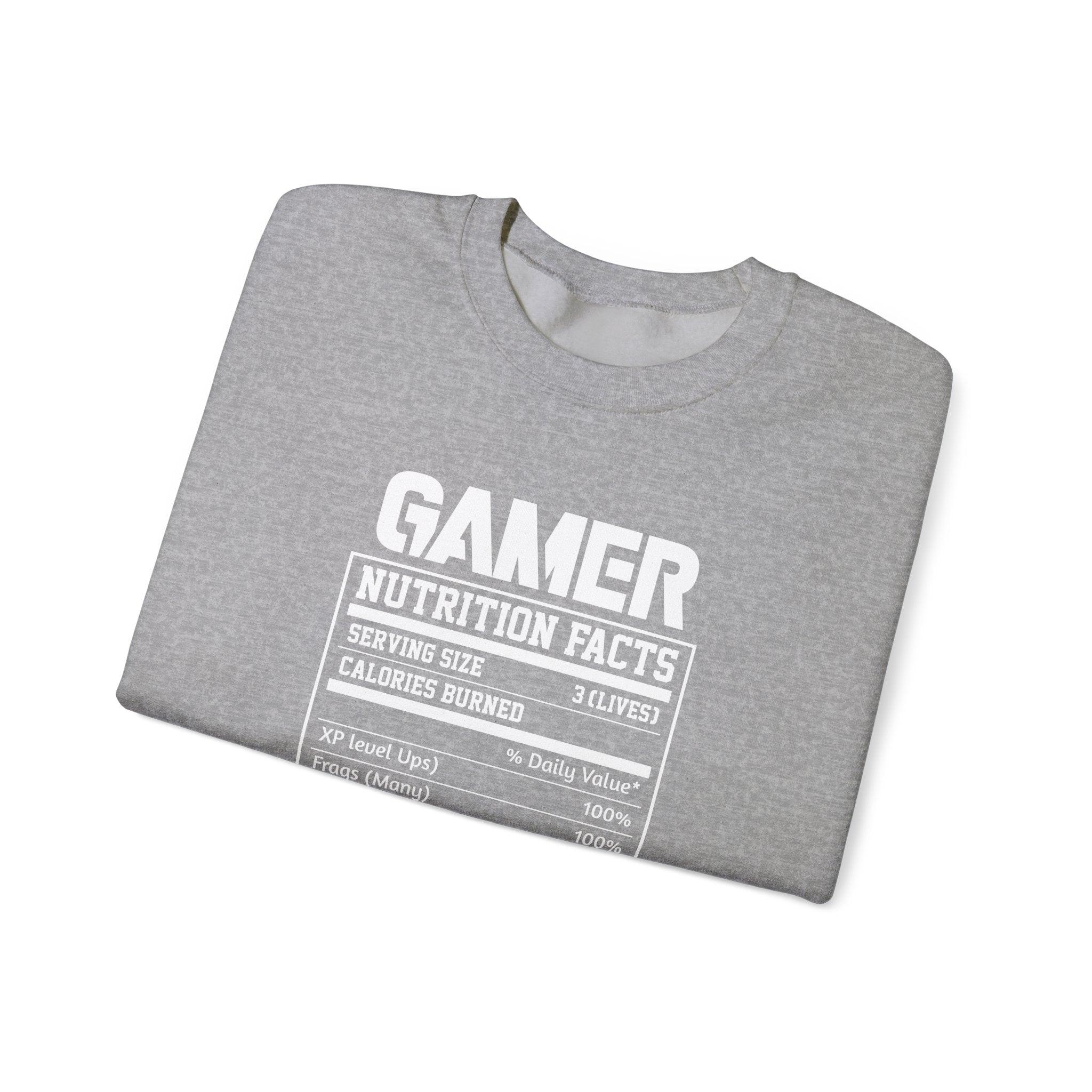 Gamer Nutrition Facts Funny Unisex Heavy Blend Crewneck Sweatshirt
