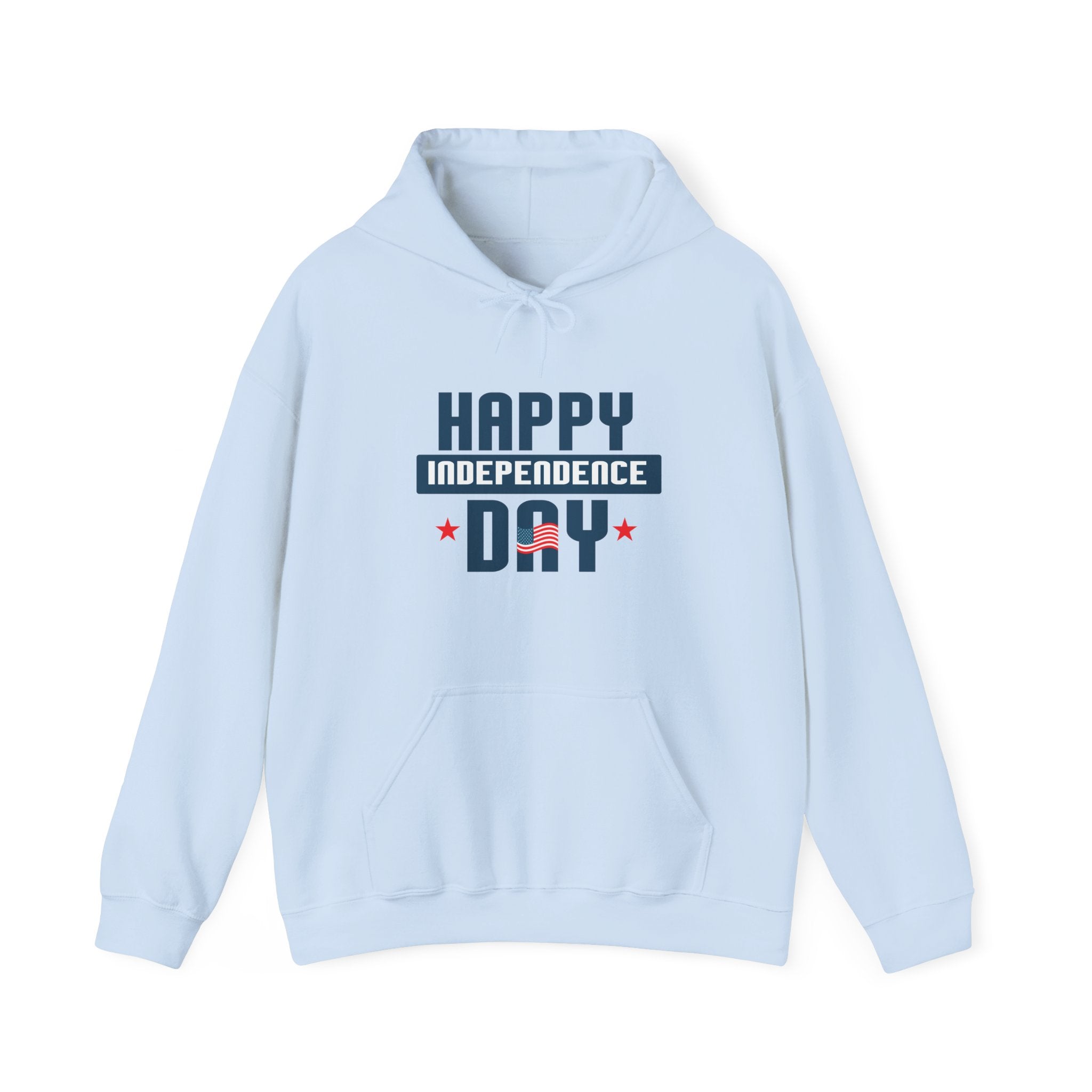 Happy Independence Day Blue Unisex Heavy Blend Hooded Sweatshirt