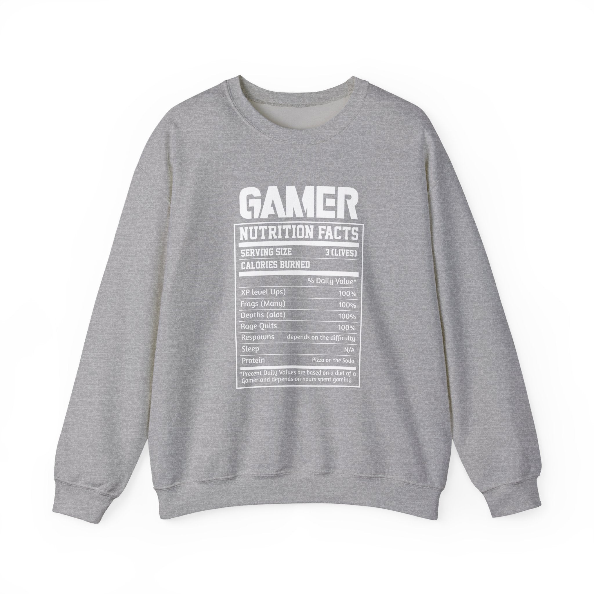 Gamer Nutrition Facts Funny Unisex Heavy Blend Crewneck Sweatshirt