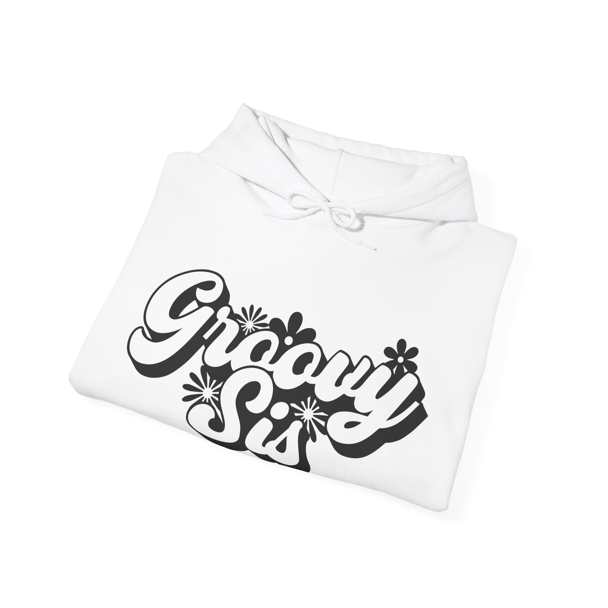Groovy Sis Flowers Unisex Heavy Blend Hooded Sweatshirt for Ultimate Comfort