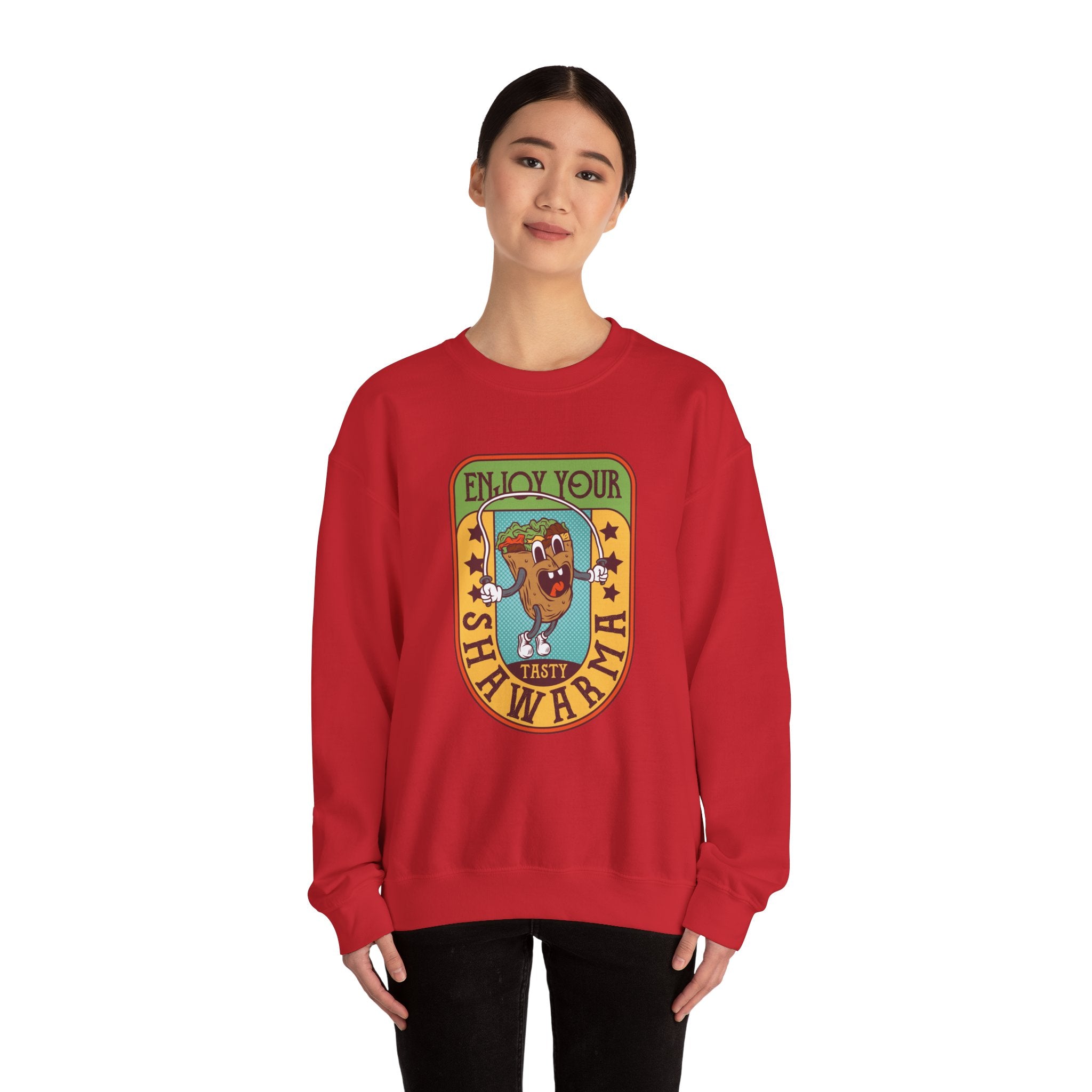 Enjoy Your Tasty Shawarma Unisex Heavy Blend Crewneck Sweatshirt