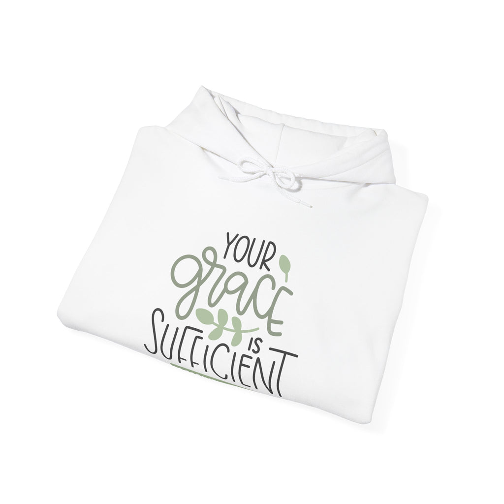 Your Grace Is Sufficient Hooded Sweatshirt 2 Corinthians 12 9 Unisex Heavy Blend Pullover