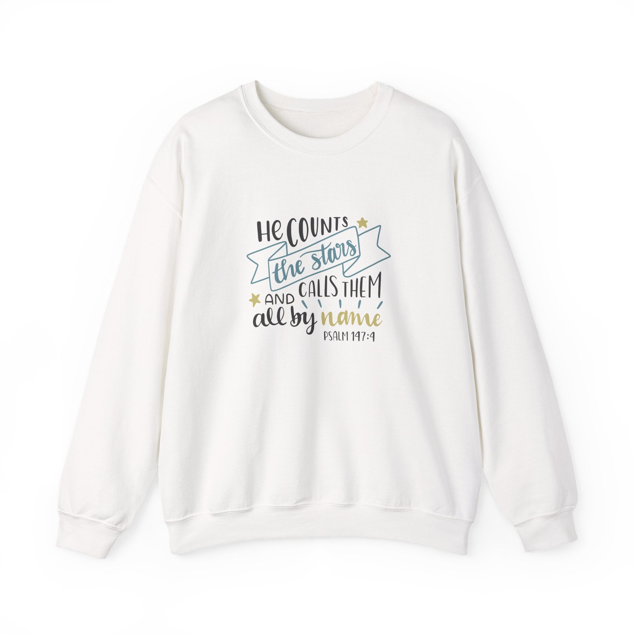 He Counts The Stars And Calls Them All By Name Psalm 147 4 Unisex Heavy Blend Crewneck Sweatshirt
