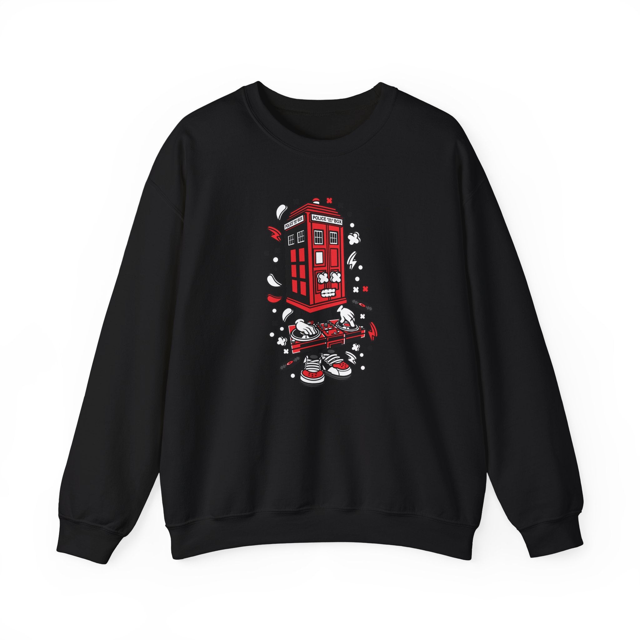 Police Box DJ Unisex Heavy Blend Crewneck Sweatshirt for Ultimate Comfort
