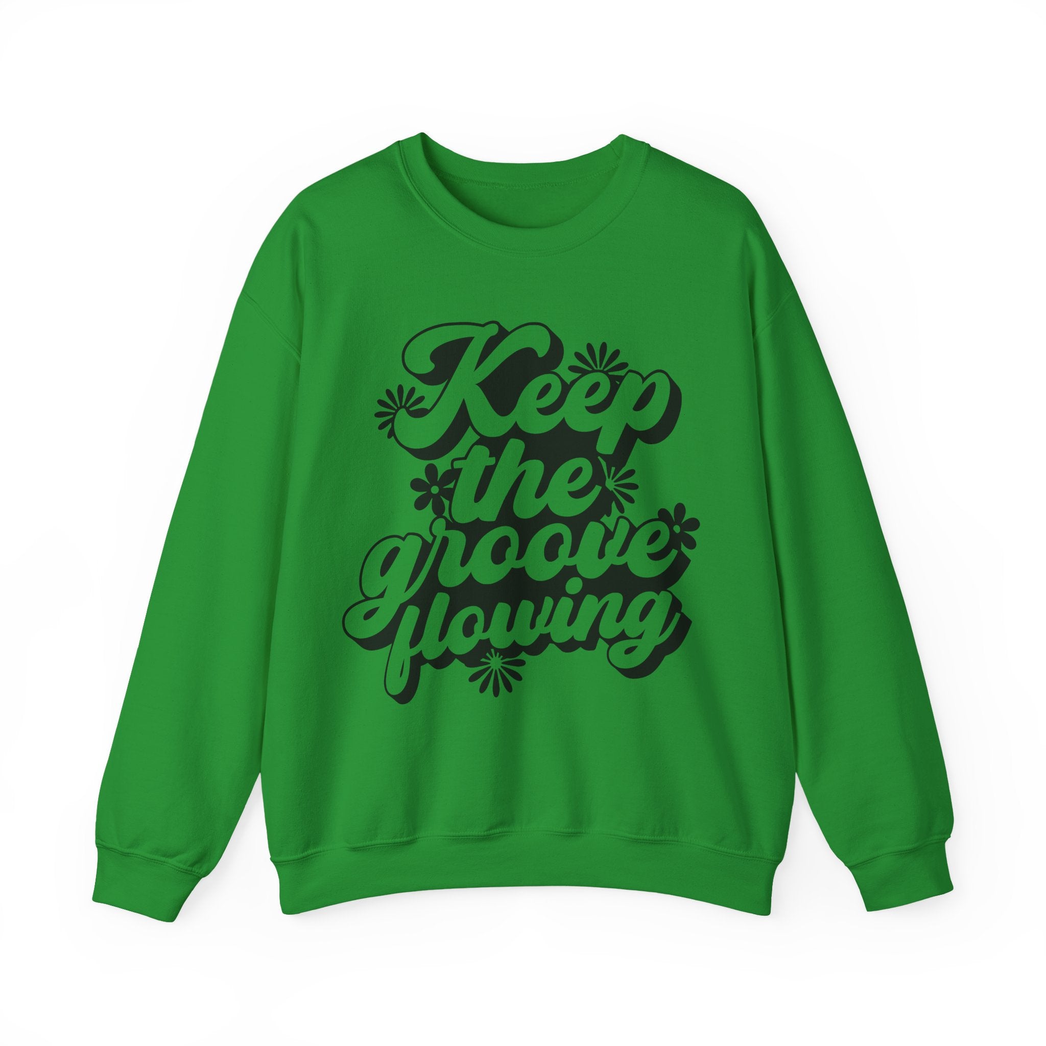 Keep The Groove Flowing Flowers Unisex Heavy Blend Crewneck Sweatshirt
