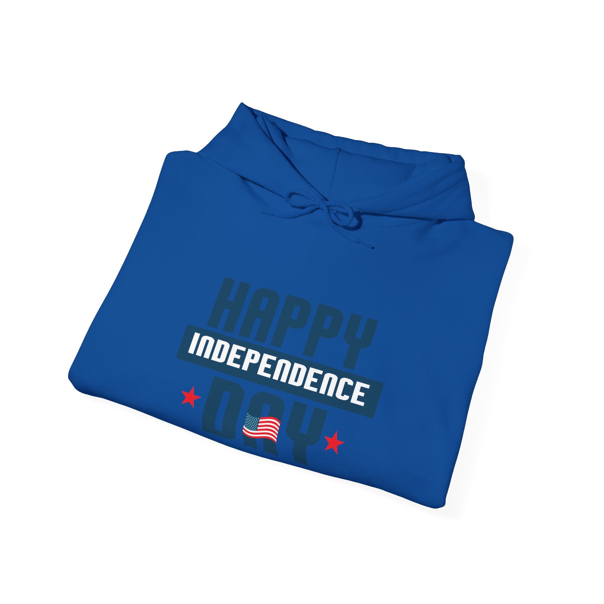 Happy Independence Day Blue Unisex Heavy Blend Hooded Sweatshirt