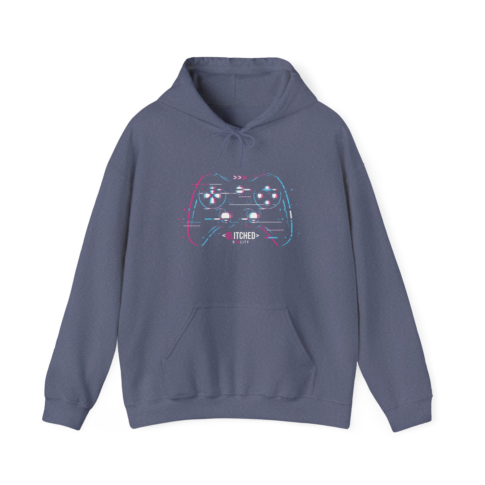 Glitched Gaming Controller Unisex Heavy Blend Hooded Sweatshirt for Ultimate Comfort