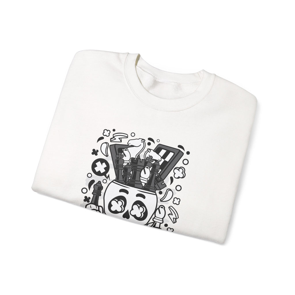Chess Skull Head Unisex Heavy Blend Crewneck Sweatshirt for Ultimate Comfort