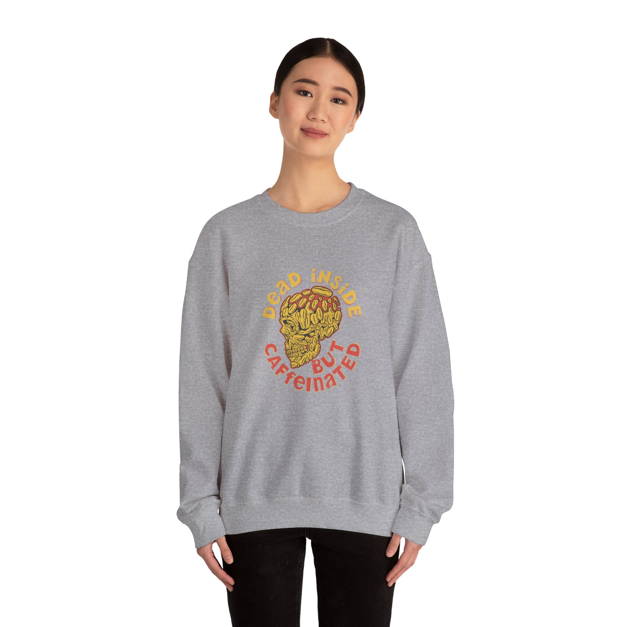 Dead Inside But Caffeinated Unisex Heavy Blend Crewneck Sweatshirt