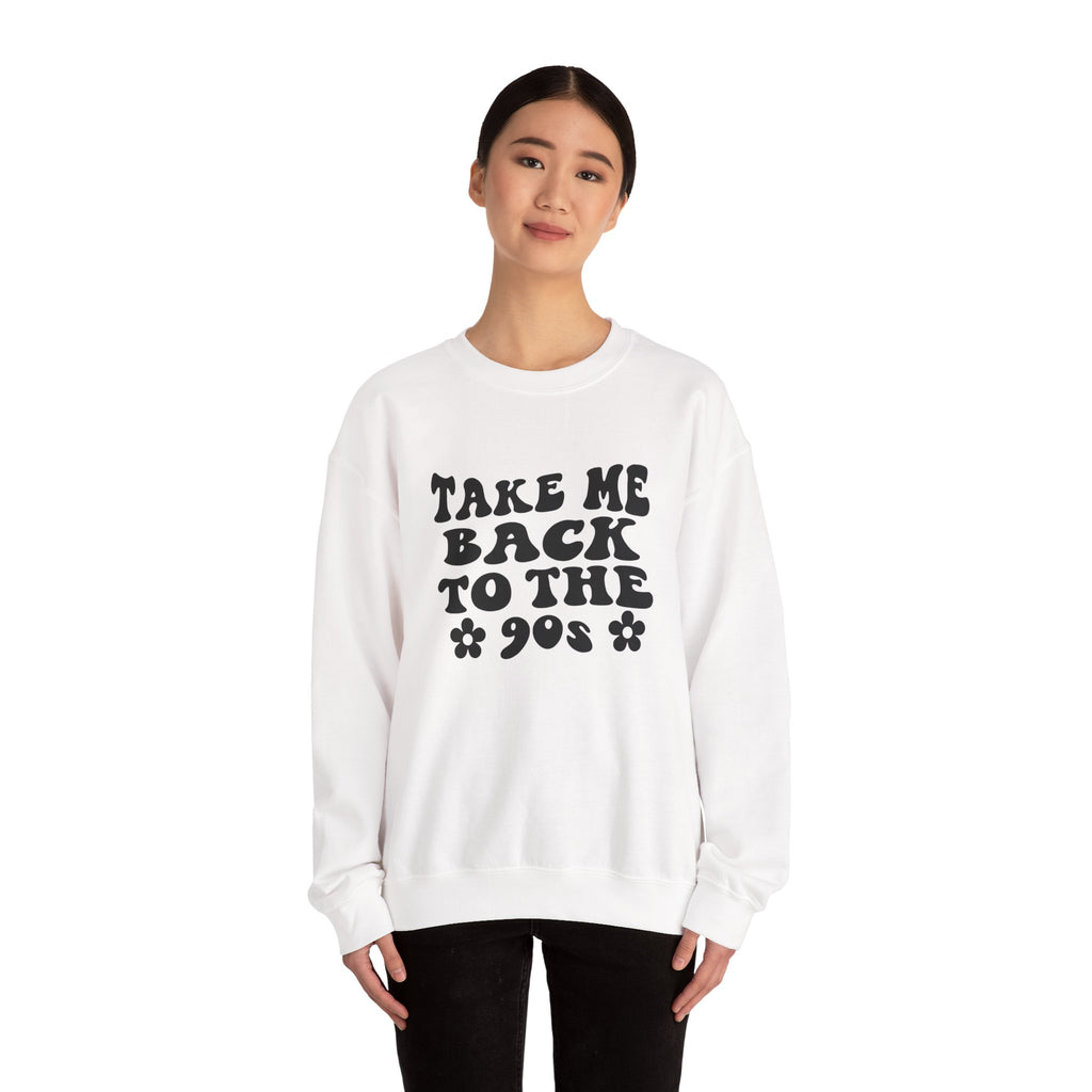 Take Me Back To The 90s Black Unisex Heavy Blend Crewneck Sweatshirt