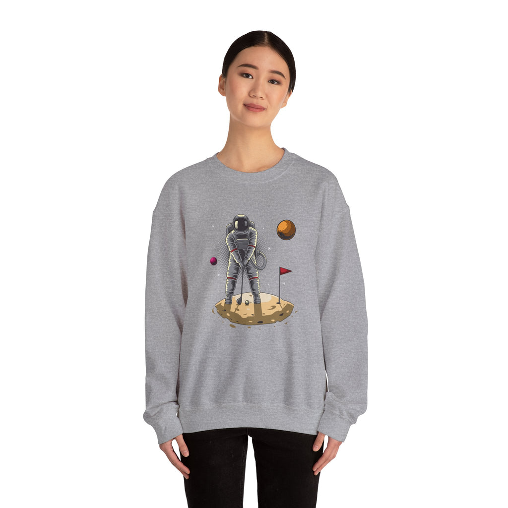 Golf Astronaut Unisex Heavy Blend Crewneck Sweatshirt for Ultimate Comfort