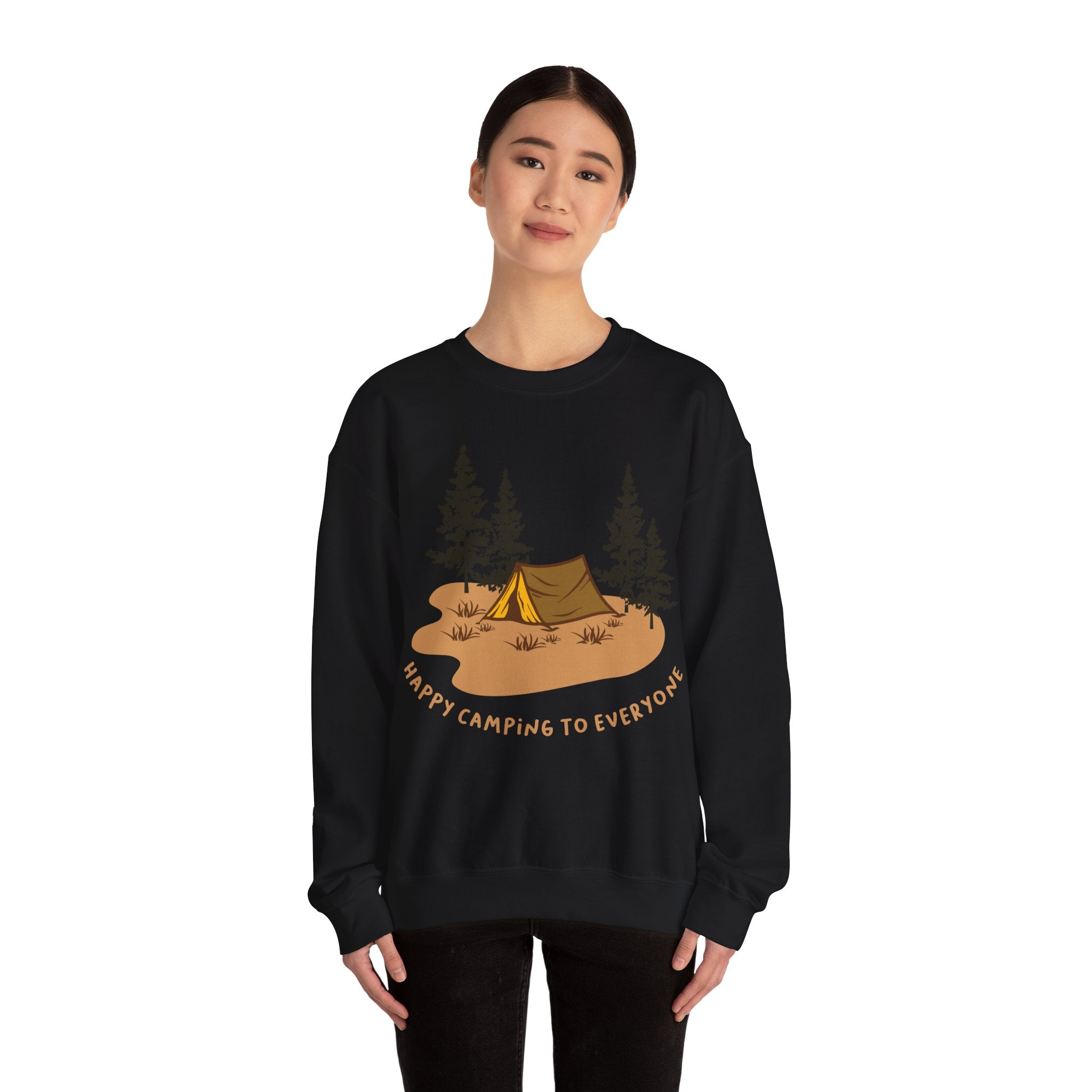 Happy Camping Unisex Heavy Blend Crewneck Sweatshirt for Ultimate Comfort