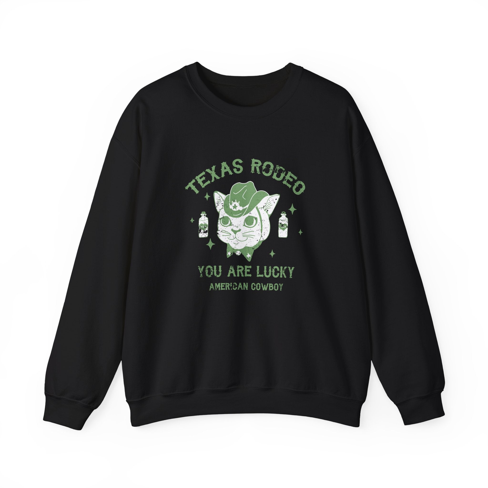 Texas Rodeo You Are Lucky American Cowboy Unisex Heavy Blend Crewneck Sweatshirt
