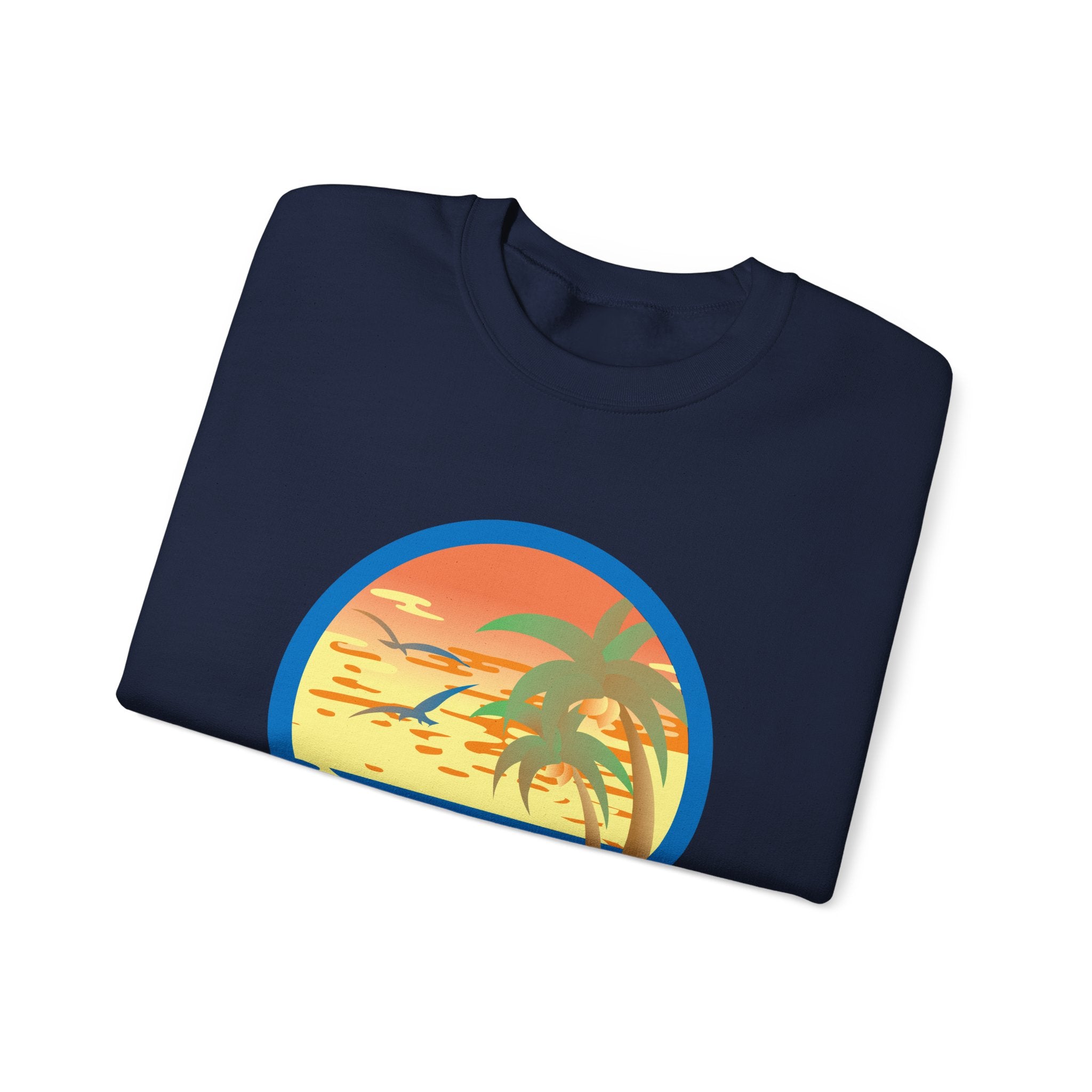 Colored Sunset And Beach Unisex Heavy Blend Crewneck Sweatshirt