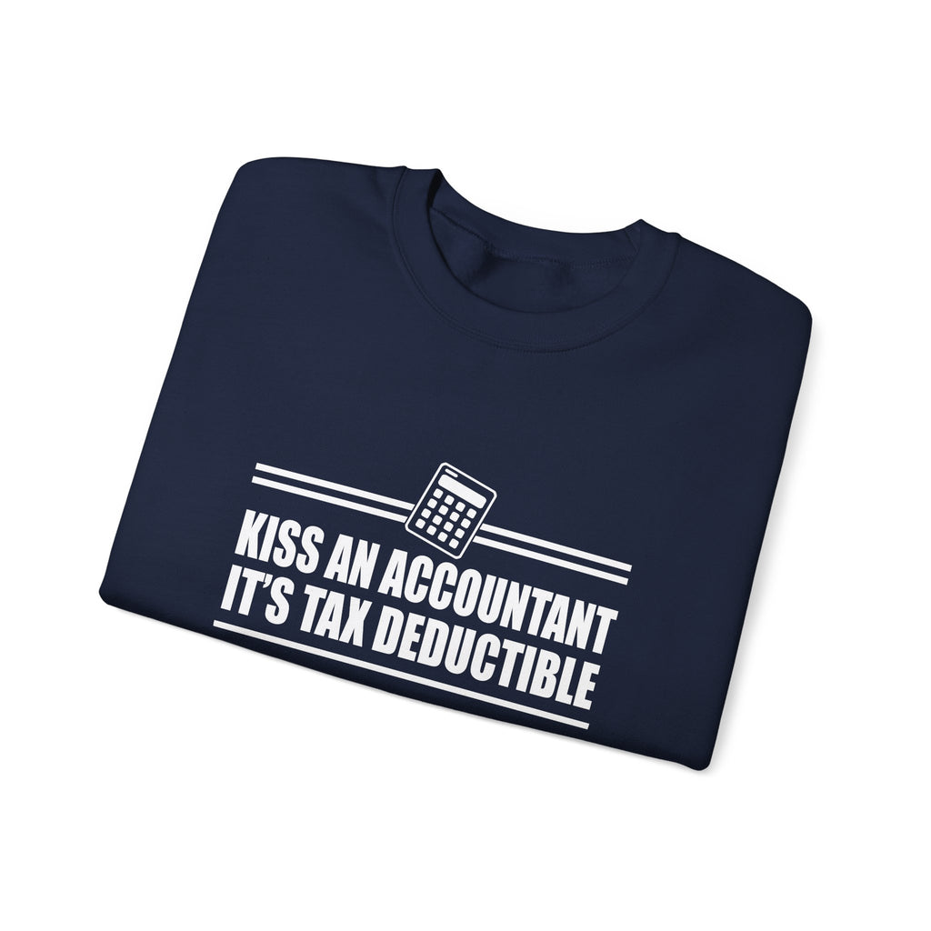 Kiss An Accountant Its Tax Deductible Unisex Heavy Blend Crewneck Sweatshirt