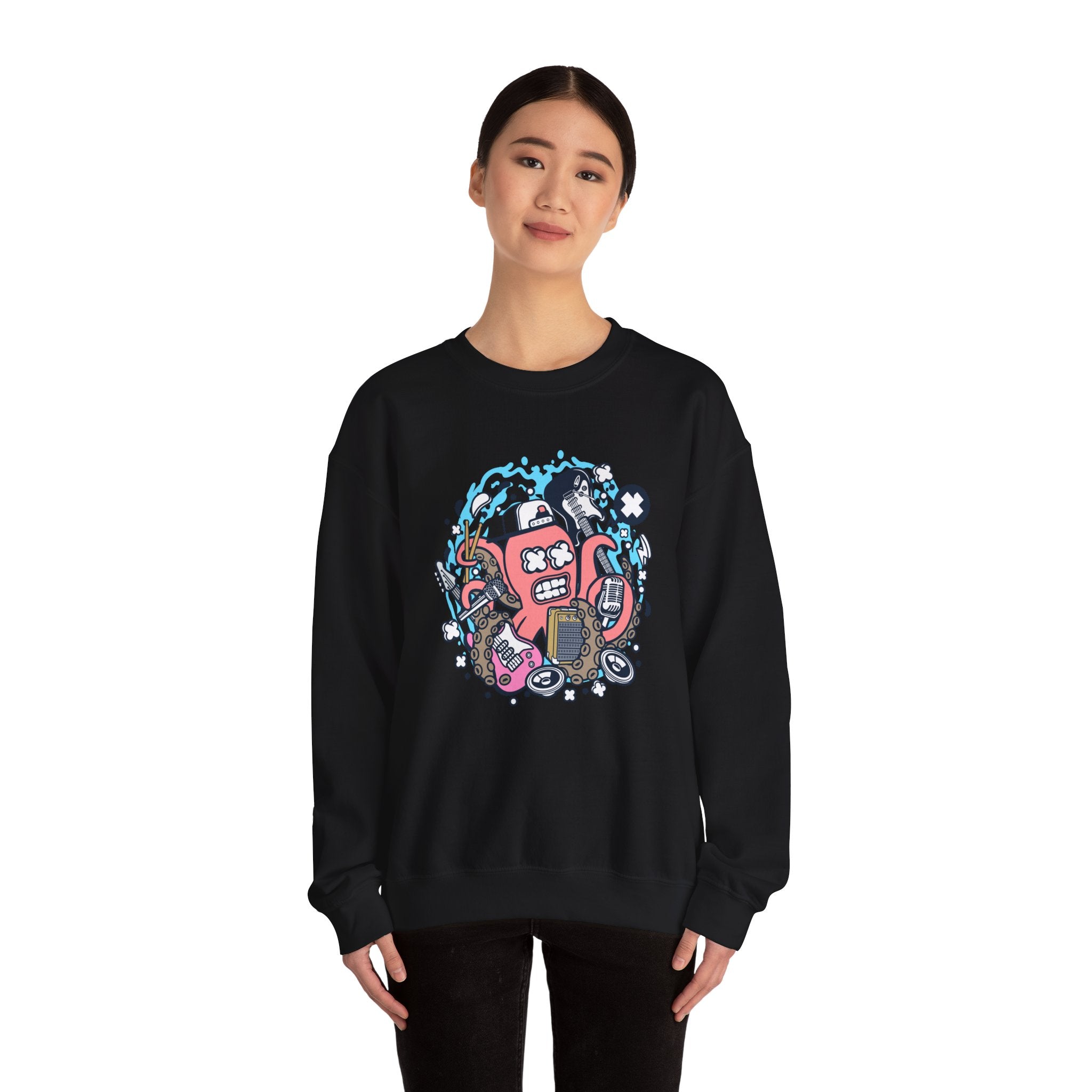 Rock Octopus Unisex Heavy Blend Crewneck Sweatshirt for Ultimate Comfort