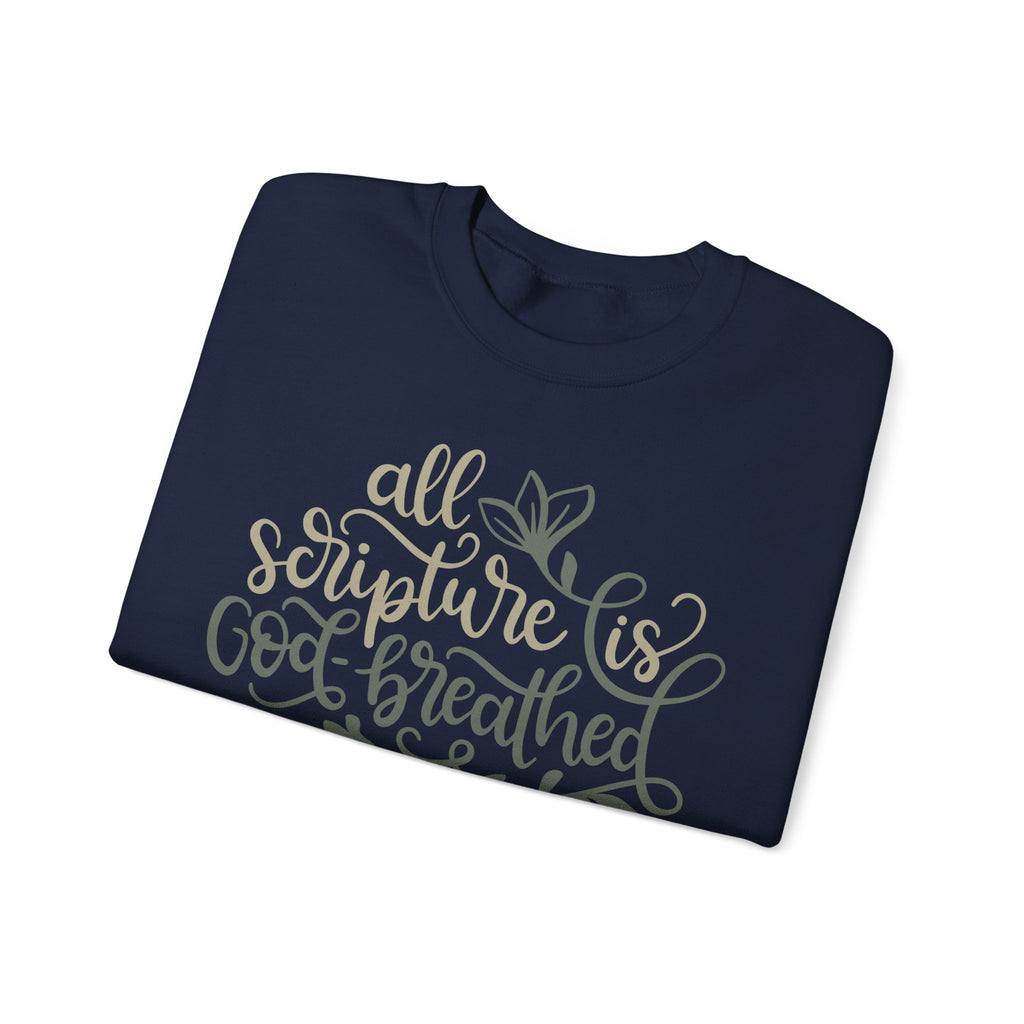 All Scripture Is God Breathed 2 Timothy 3 16 Unisex Heavy Blend Crewneck Sweatshirt