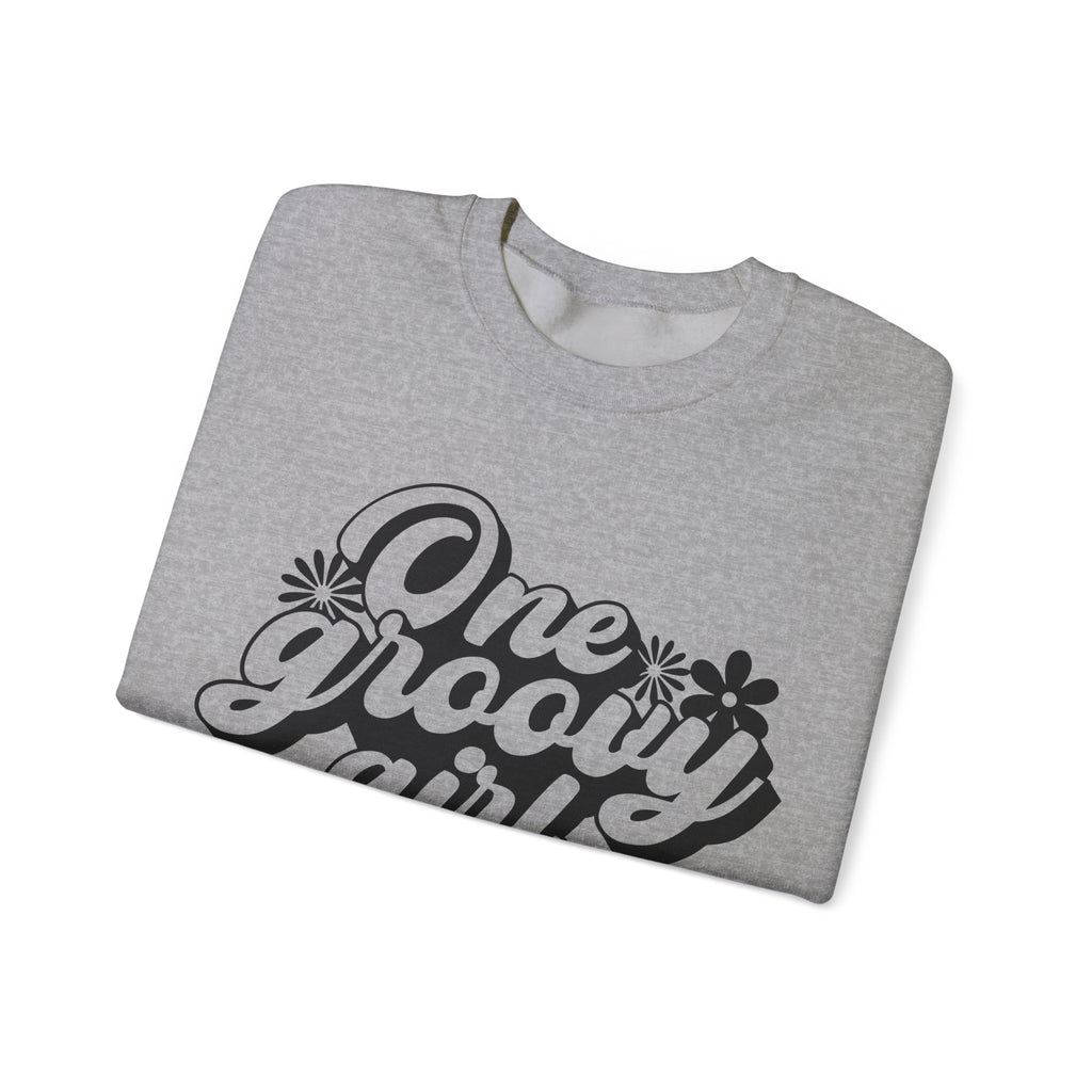 One Groovy Girl Flowers Unisex Heavy Blend Crewneck Sweatshirt