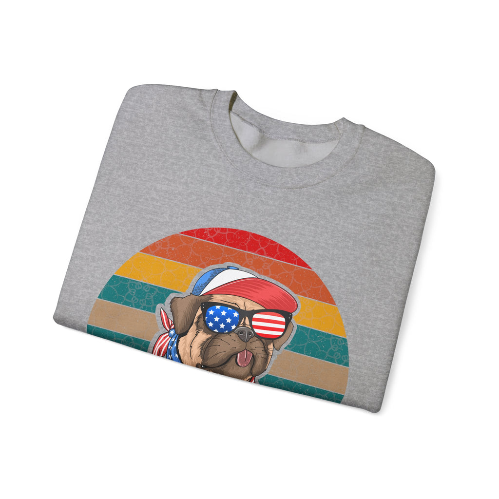 Co American Pug With Trees Unisex Heavy Blend Crewneck Sweatshirt
