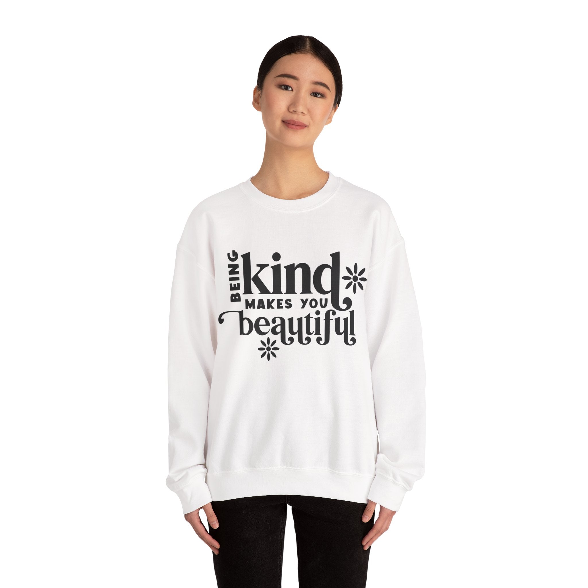 Being Kind Makes You Beautiful Unisex Heavy Blend Crewneck Sweatshirt