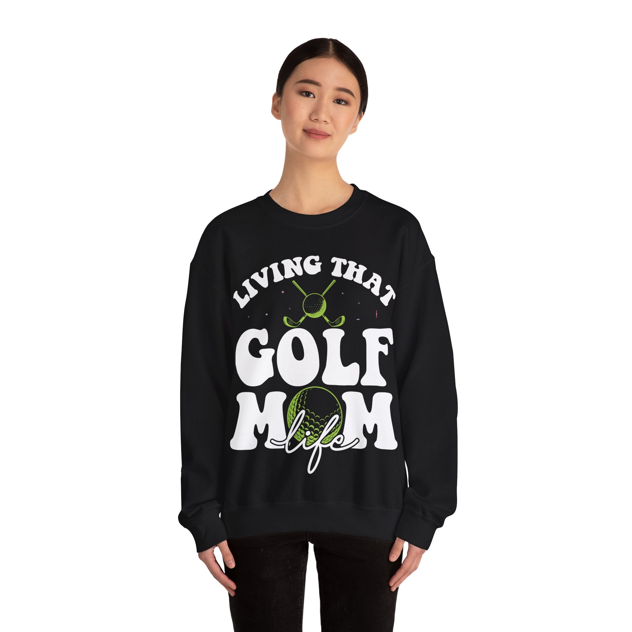 Living That Golf Mom Life Unisex Heavy Blend Crewneck Sweatshirt