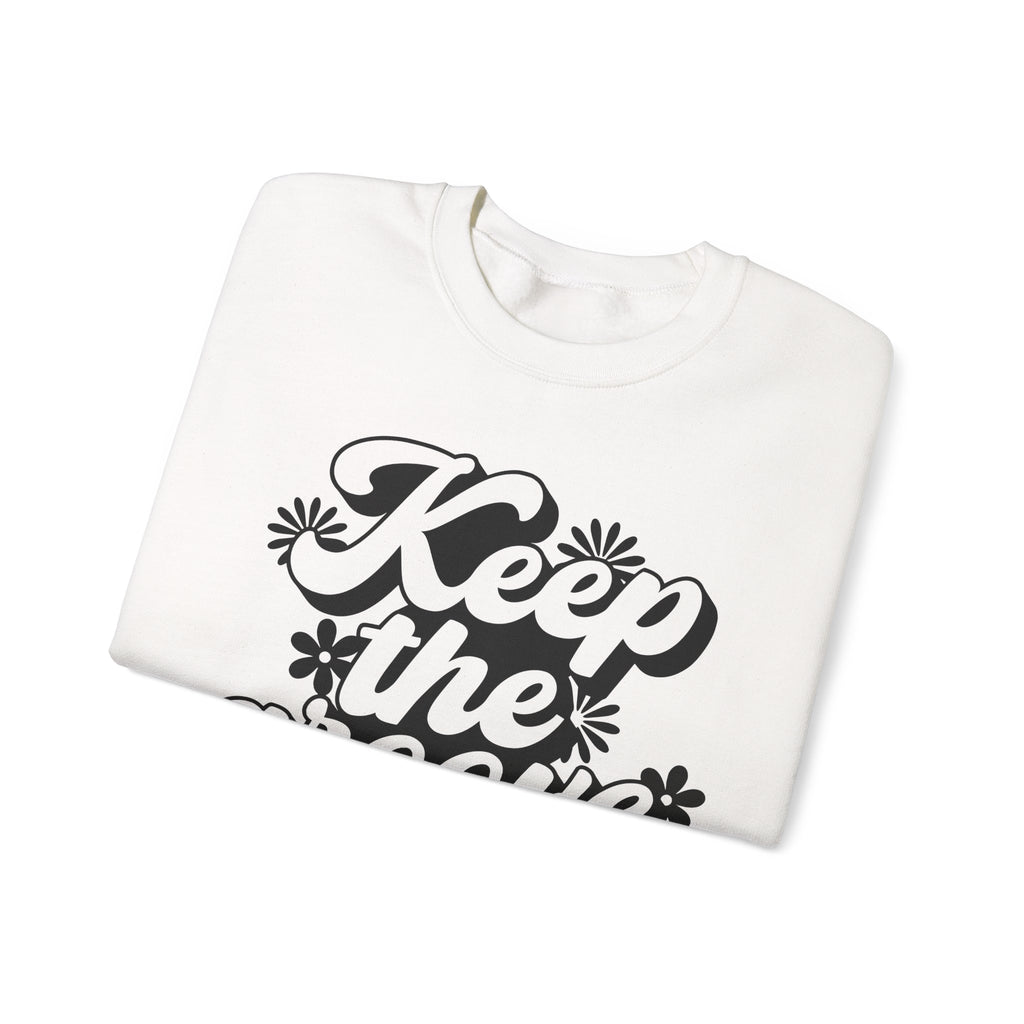 Keep The Groove Flowing Flowers Unisex Heavy Blend Crewneck Sweatshirt