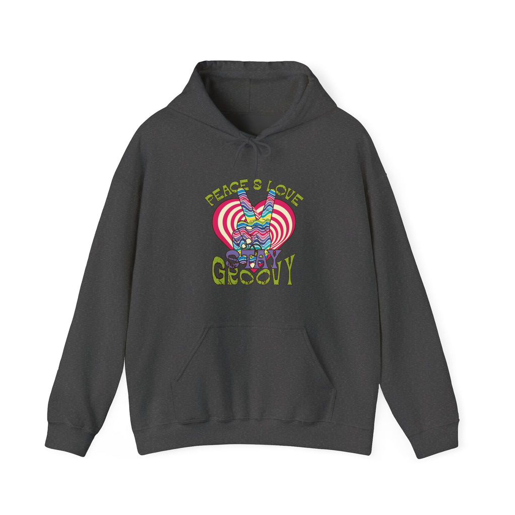 Peace And Love Stay Groovy Unisex Heavy Blend Hooded Sweatshirt