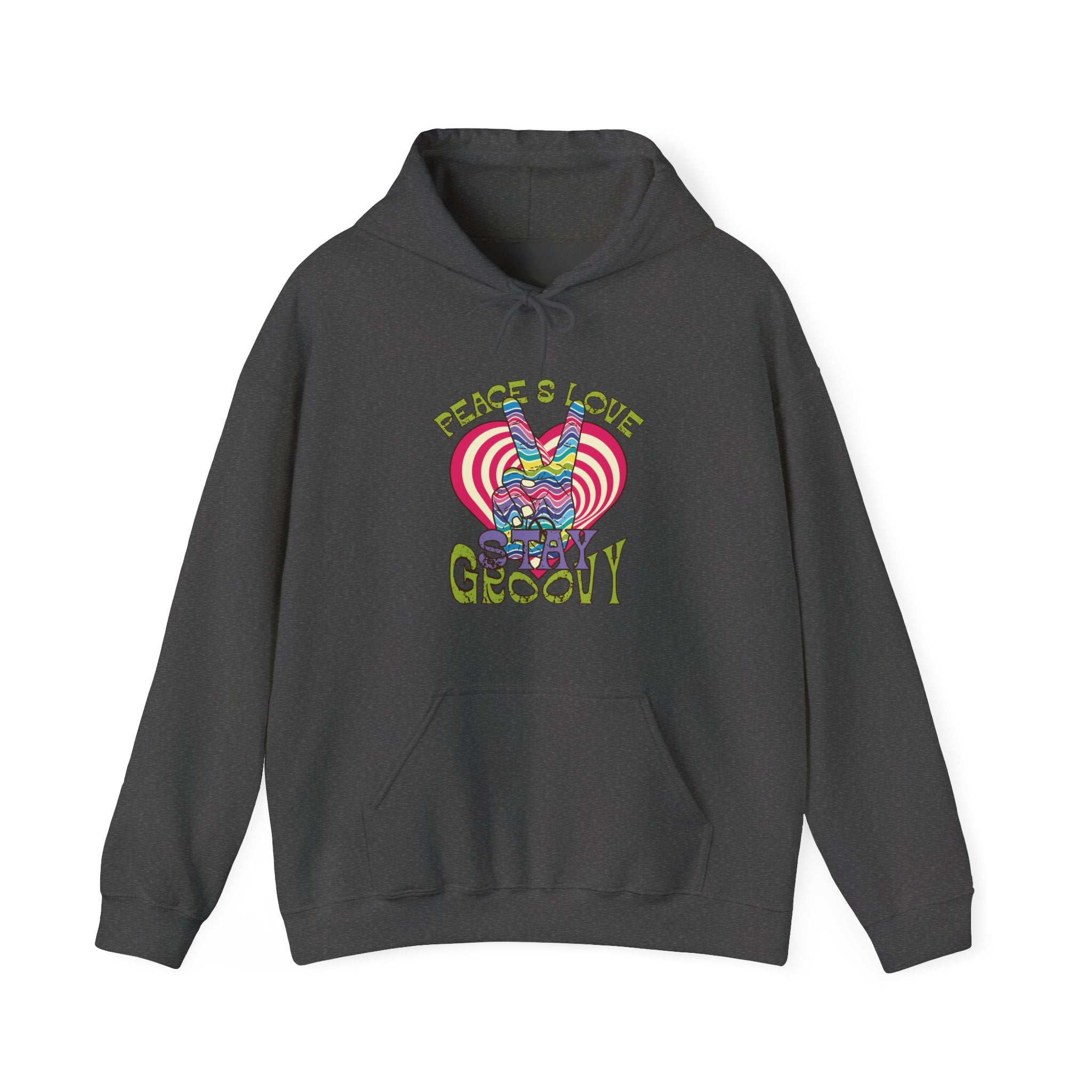 Peace And Love Stay Groovy Unisex Heavy Blend Hooded Sweatshirt