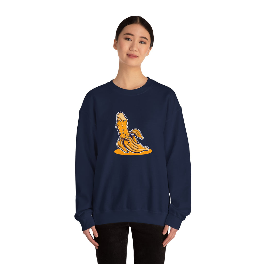 Penis Banana Unisex Heavy Blend Crewneck Sweatshirt for Ultimate Comfort