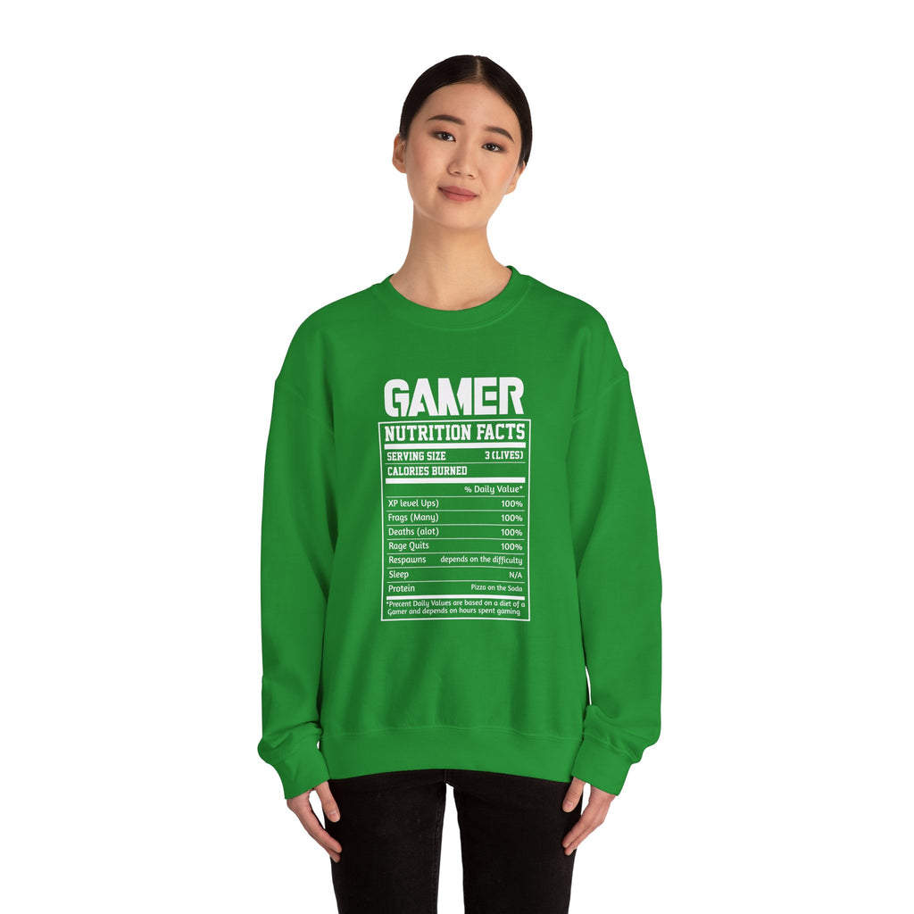 Gamer Nutrition Facts Funny Unisex Heavy Blend Crewneck Sweatshirt