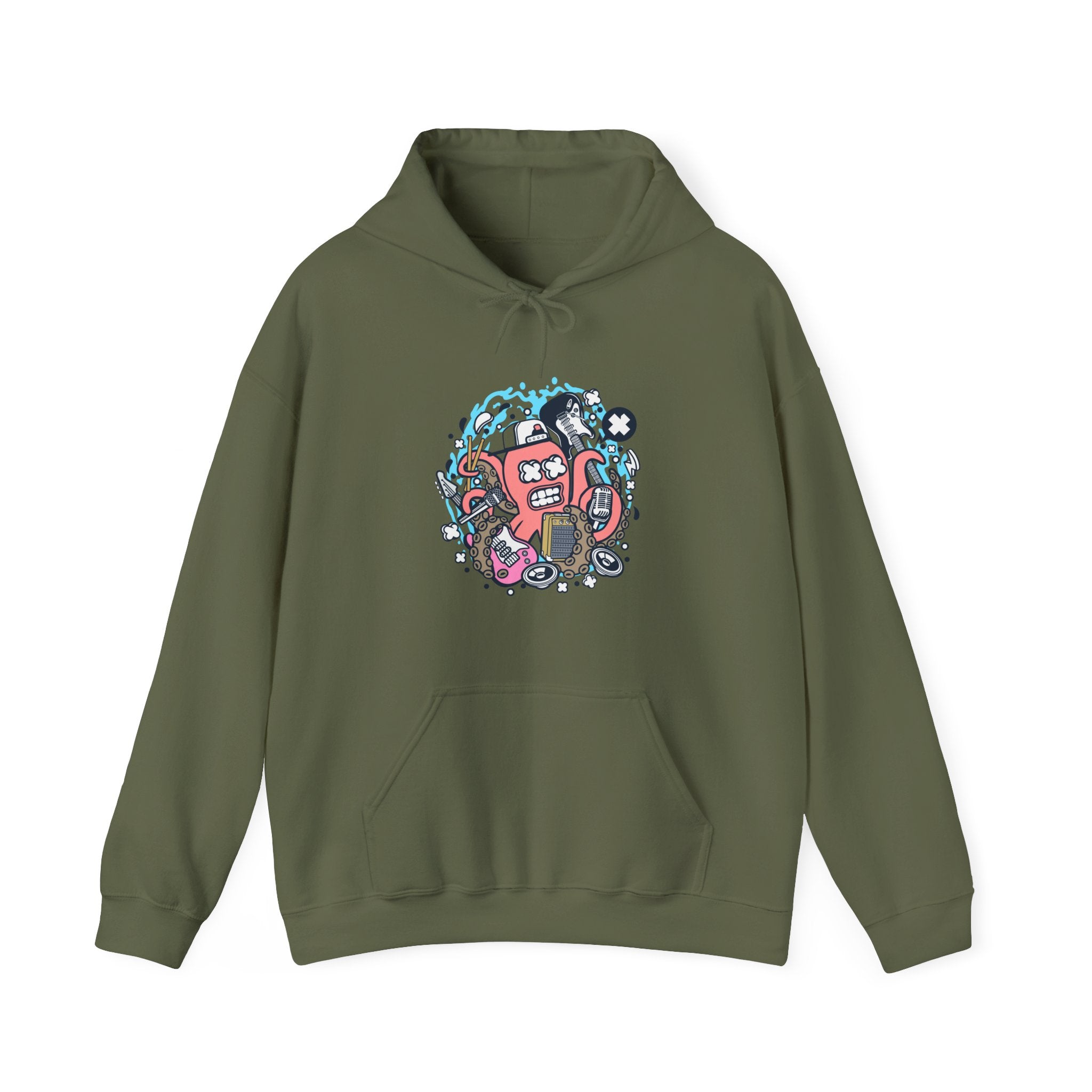 Rock Octopus Unisex Heavy Blend Hooded Sweatshirt for Ultimate Comfort and Warmth