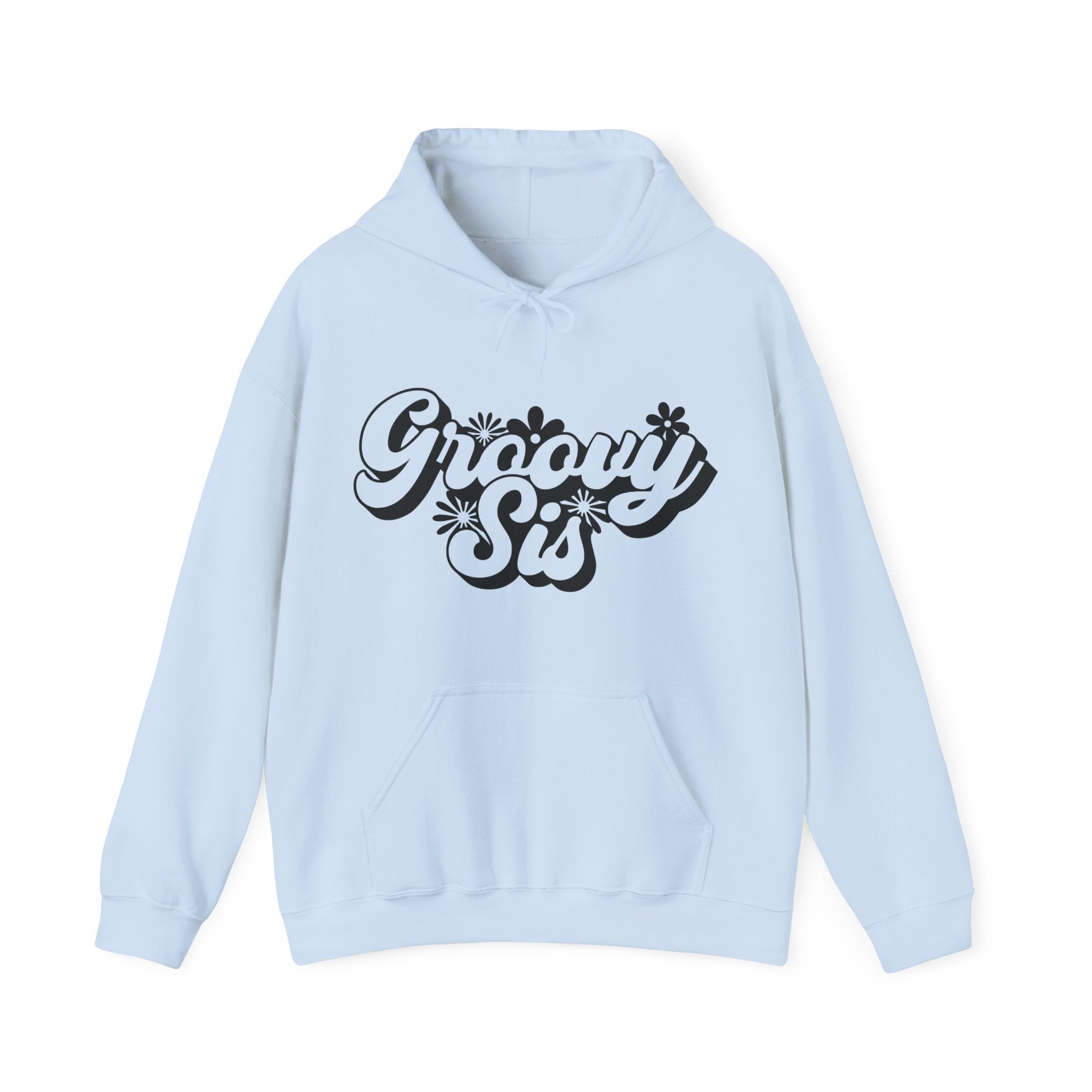 Groovy Sis Flowers Unisex Heavy Blend Hooded Sweatshirt for Ultimate Comfort