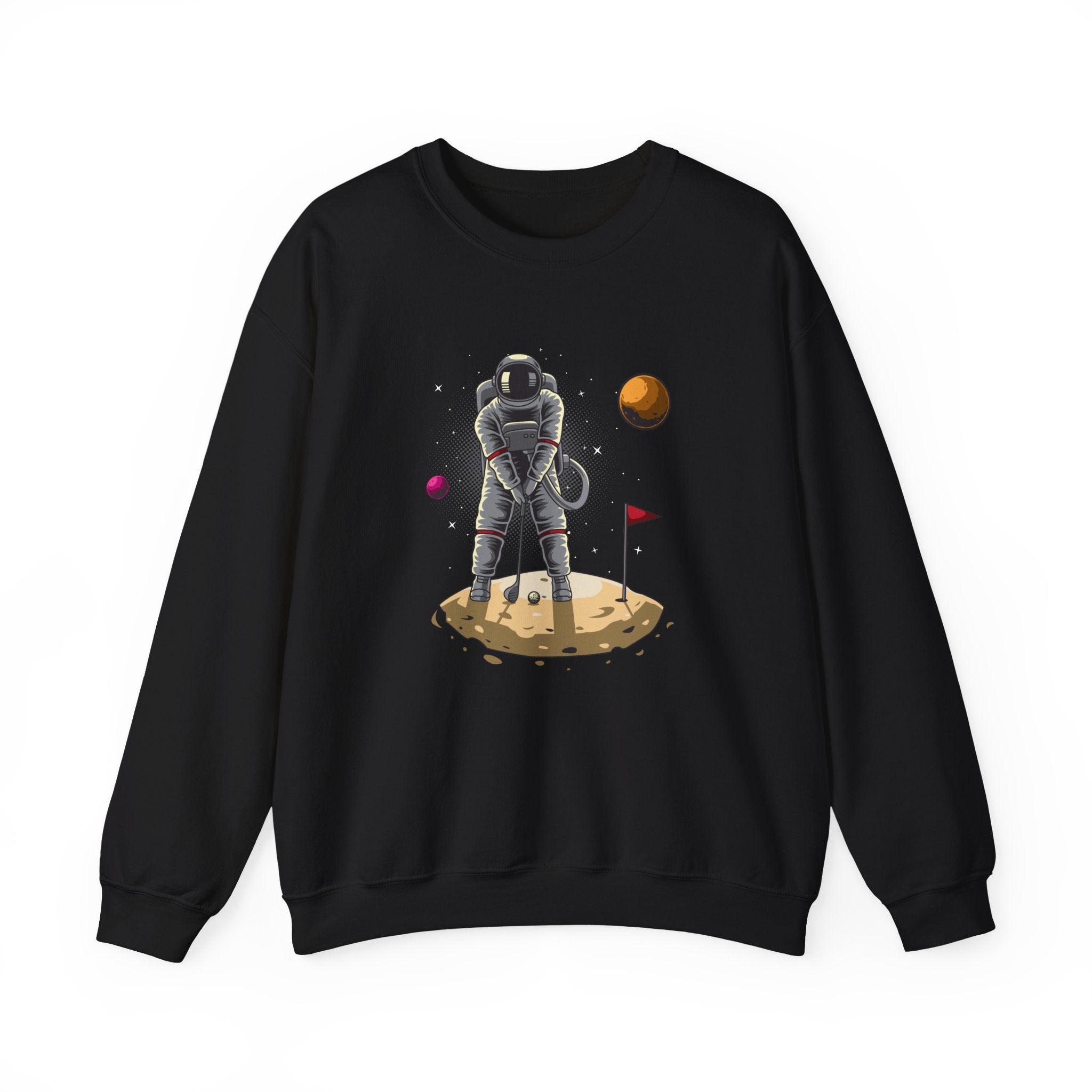 Golf Astronaut Unisex Heavy Blend Crewneck Sweatshirt for Ultimate Comfort