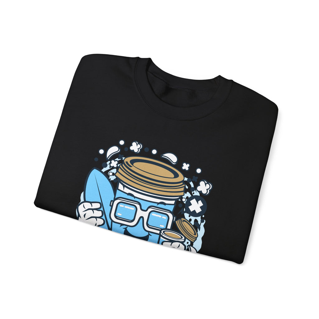 Coffee Cup Surfer Unisex Heavy Blend Crewneck Sweatshirt for Ultimate Comfort