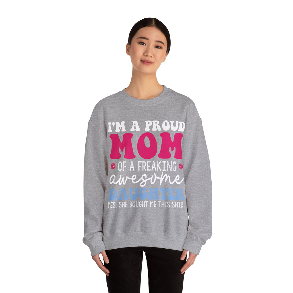 Proud Mom of an Awesome Daughter Unisex Heavy Blend Crewneck Sweatshirt