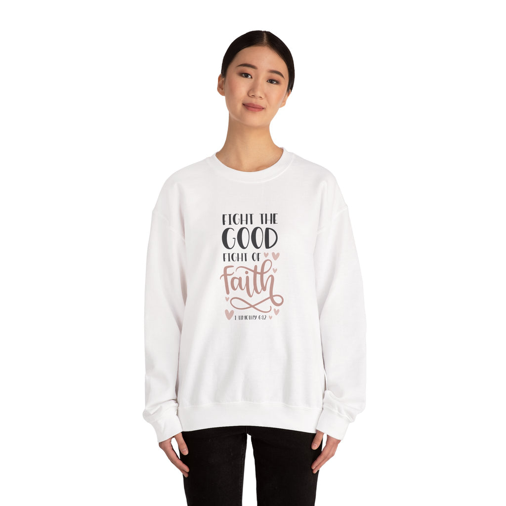 Fight The Good Fight Of Faith Unisex Heavy Blend Crewneck Sweatshirt