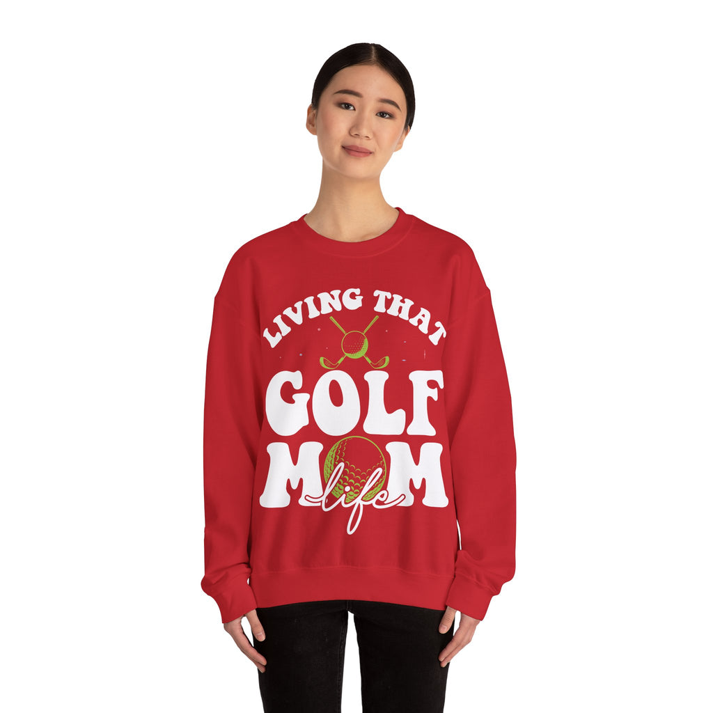 Living That Golf Mom Life Unisex Heavy Blend Crewneck Sweatshirt