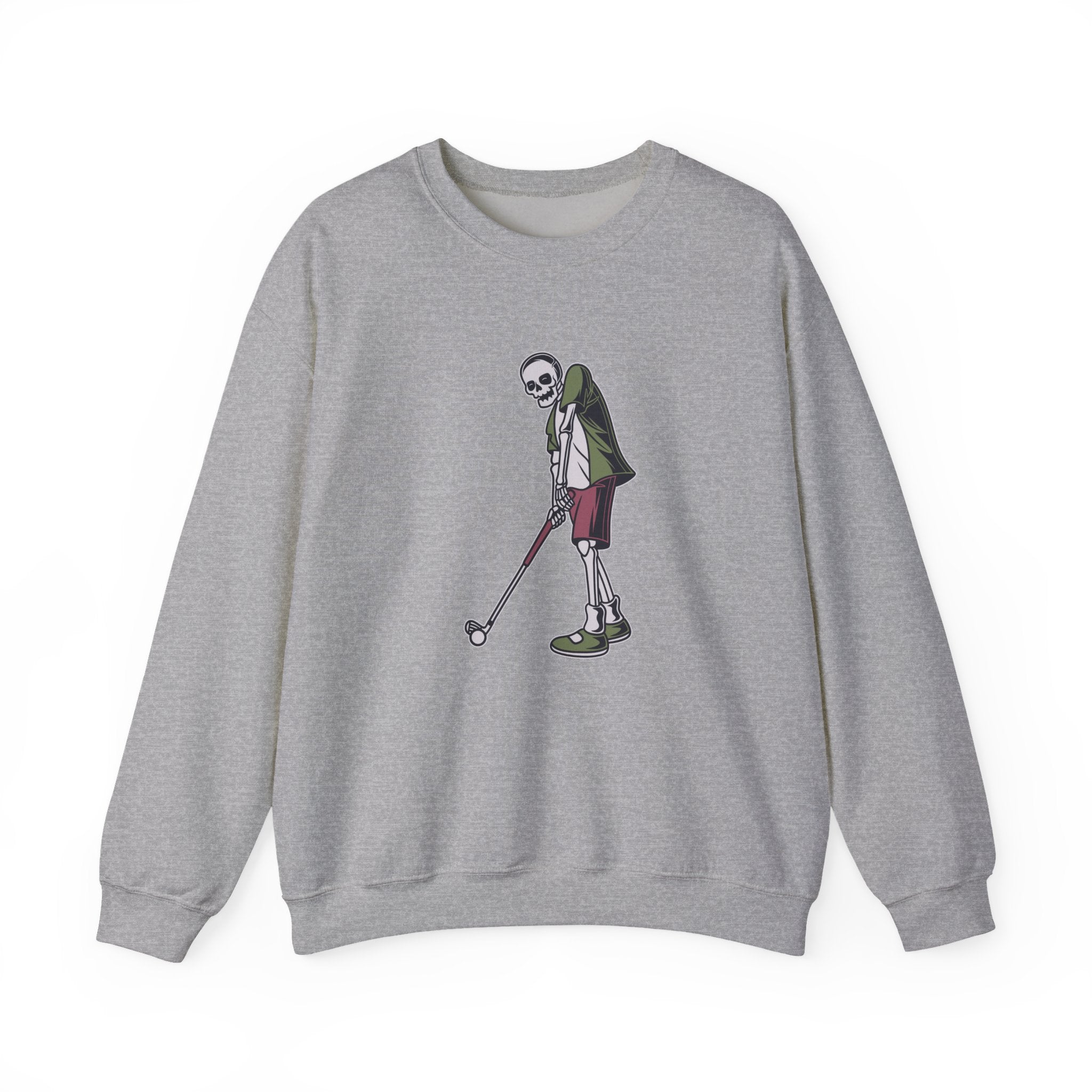 Skeleton Golfer Unisex Heavy Blend Crewneck Sweatshirt for Ultimate Comfort